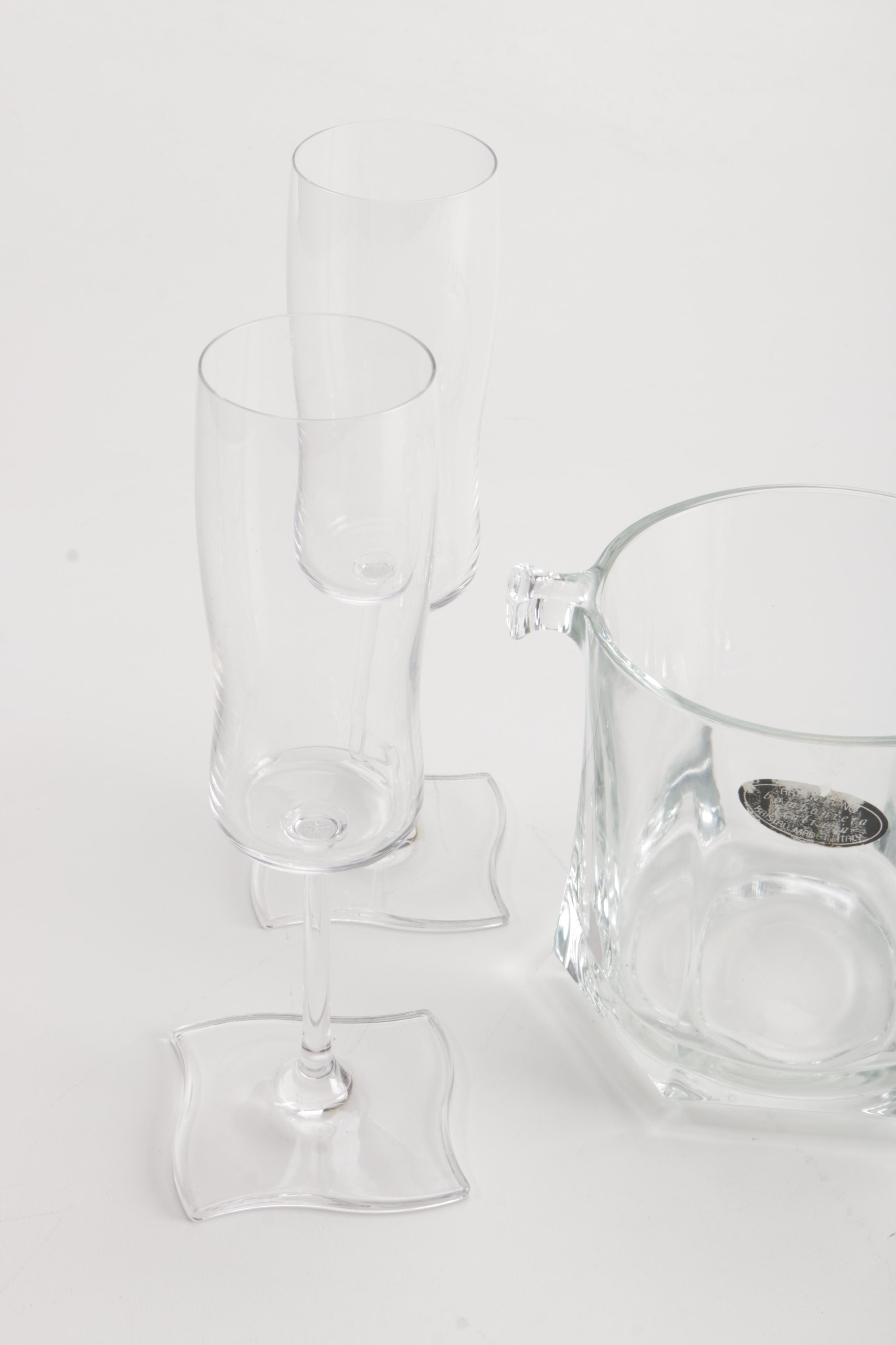 Crystal Ice Bucket and Champagne Flutes