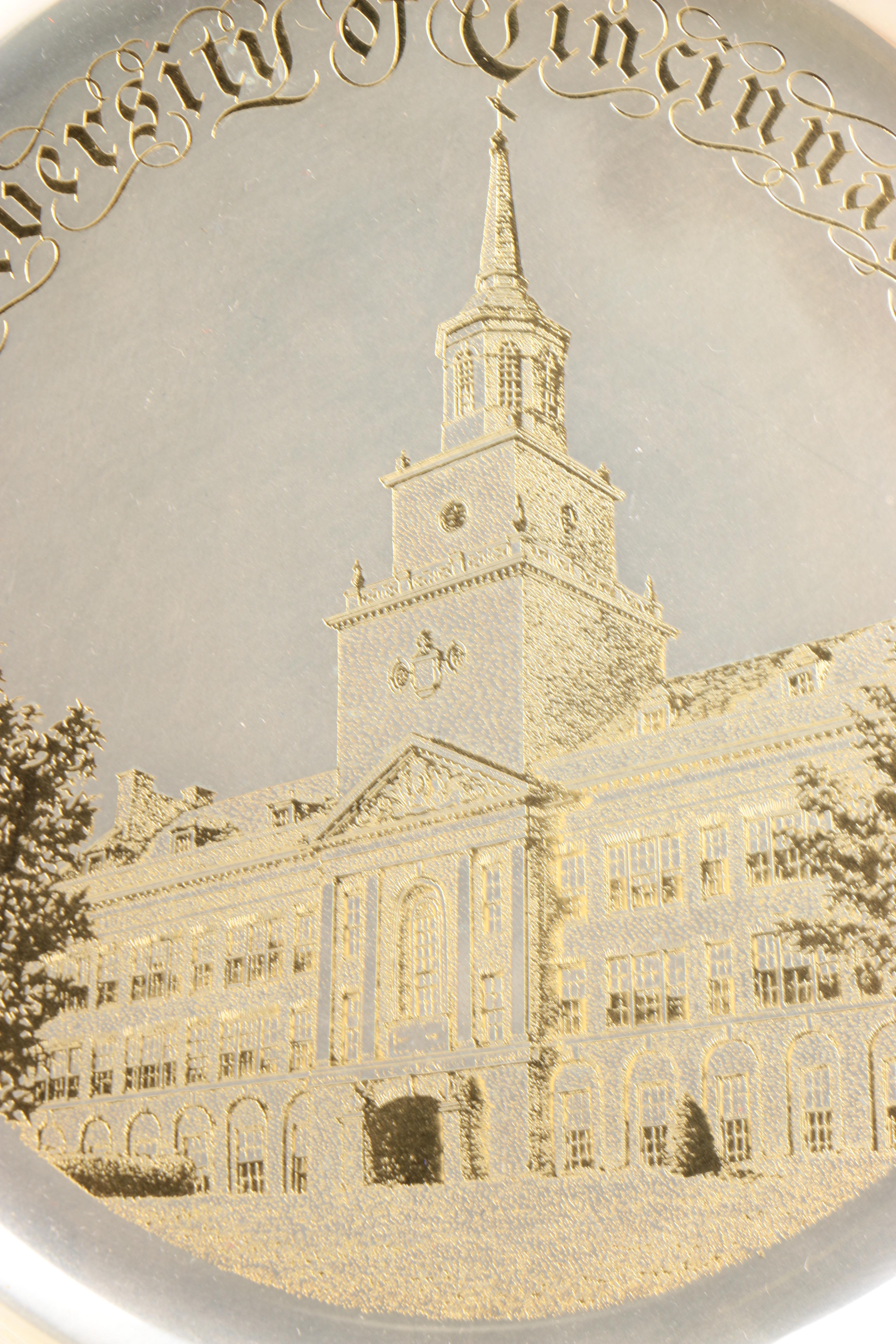 Franklin Mint "University of Cincinnati" Limited Edition Sterling Silver Plate