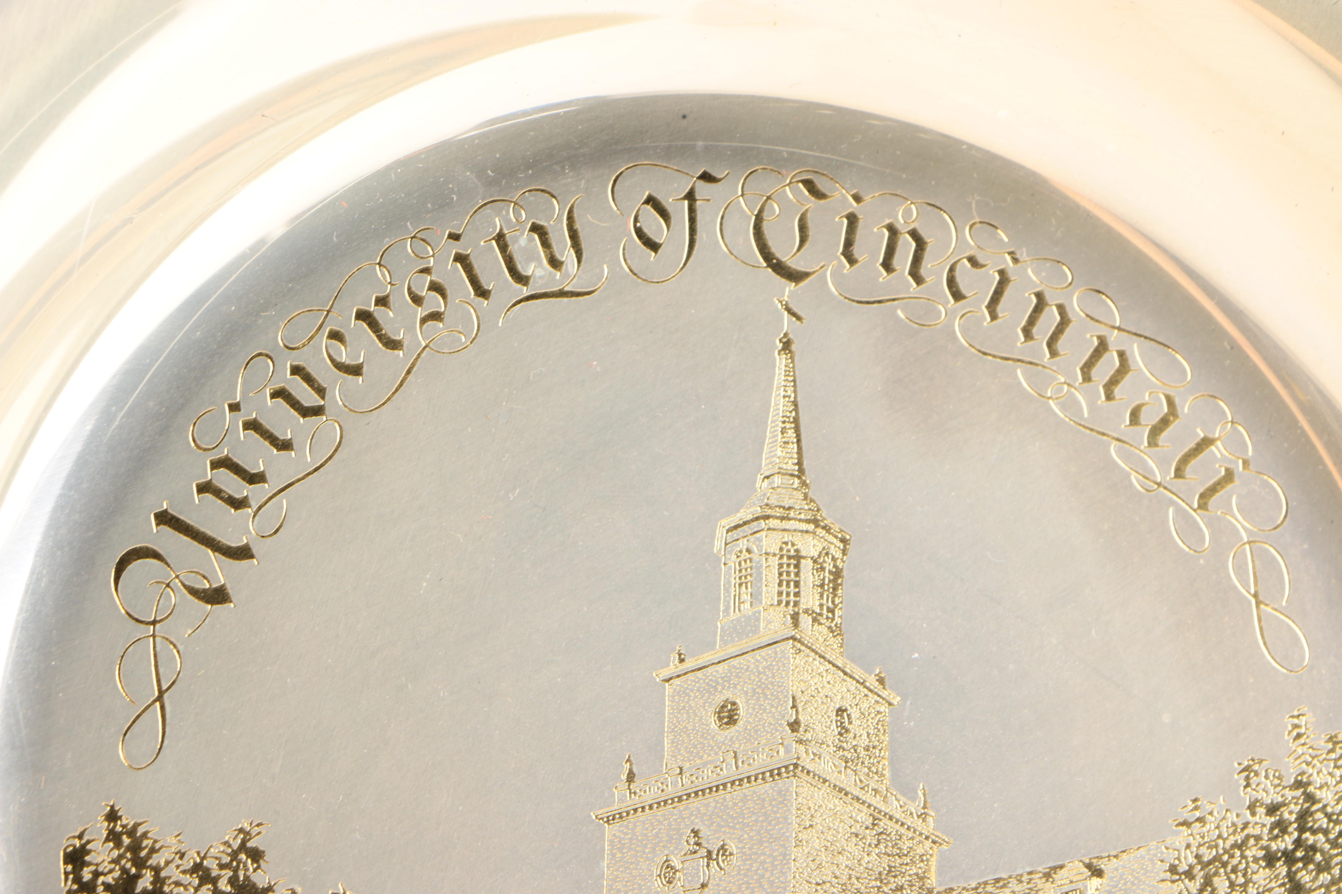 Franklin Mint "University of Cincinnati" Limited Edition Sterling Silver Plate