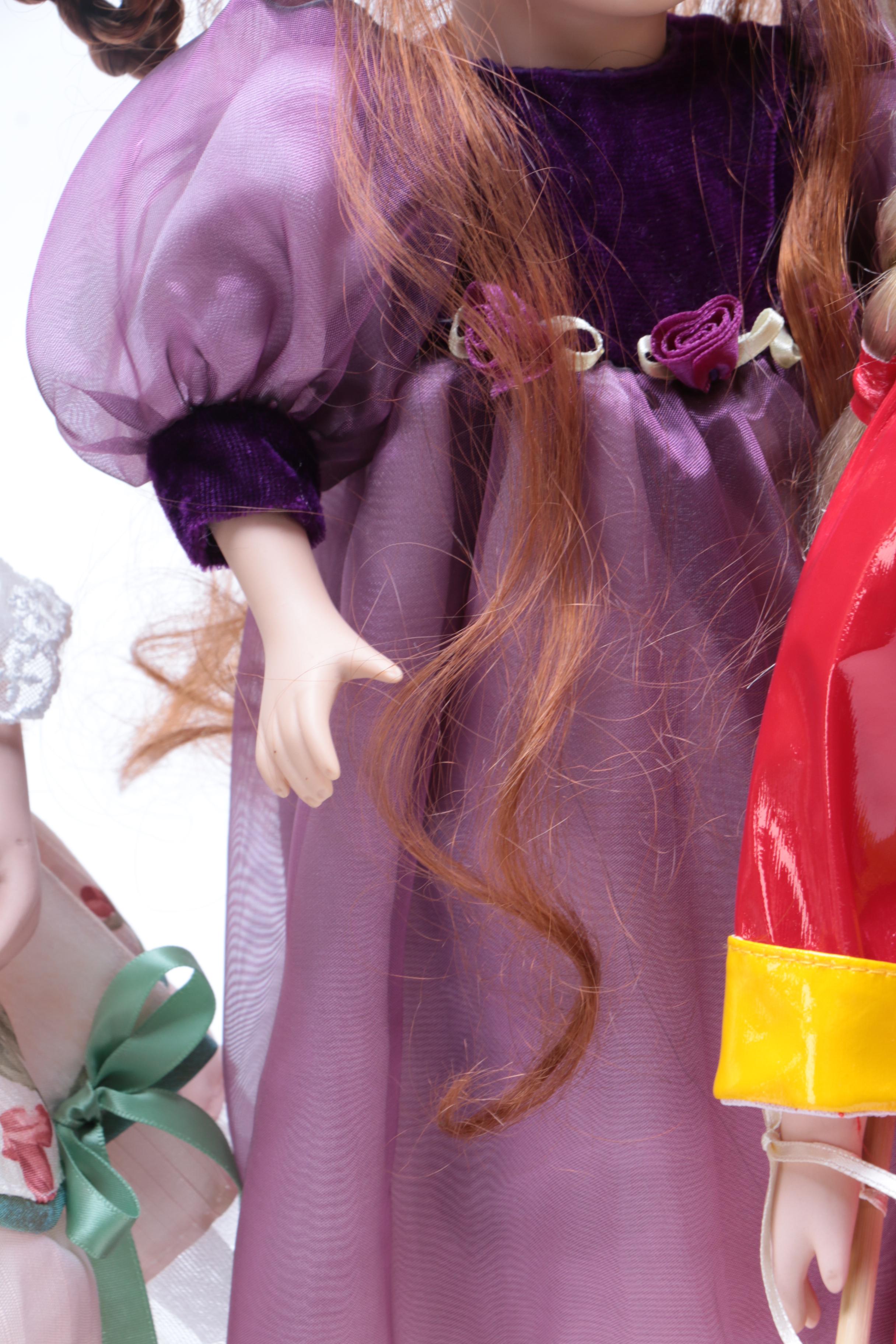 Five Porcelain Dolls Including Little Red Riding Hood