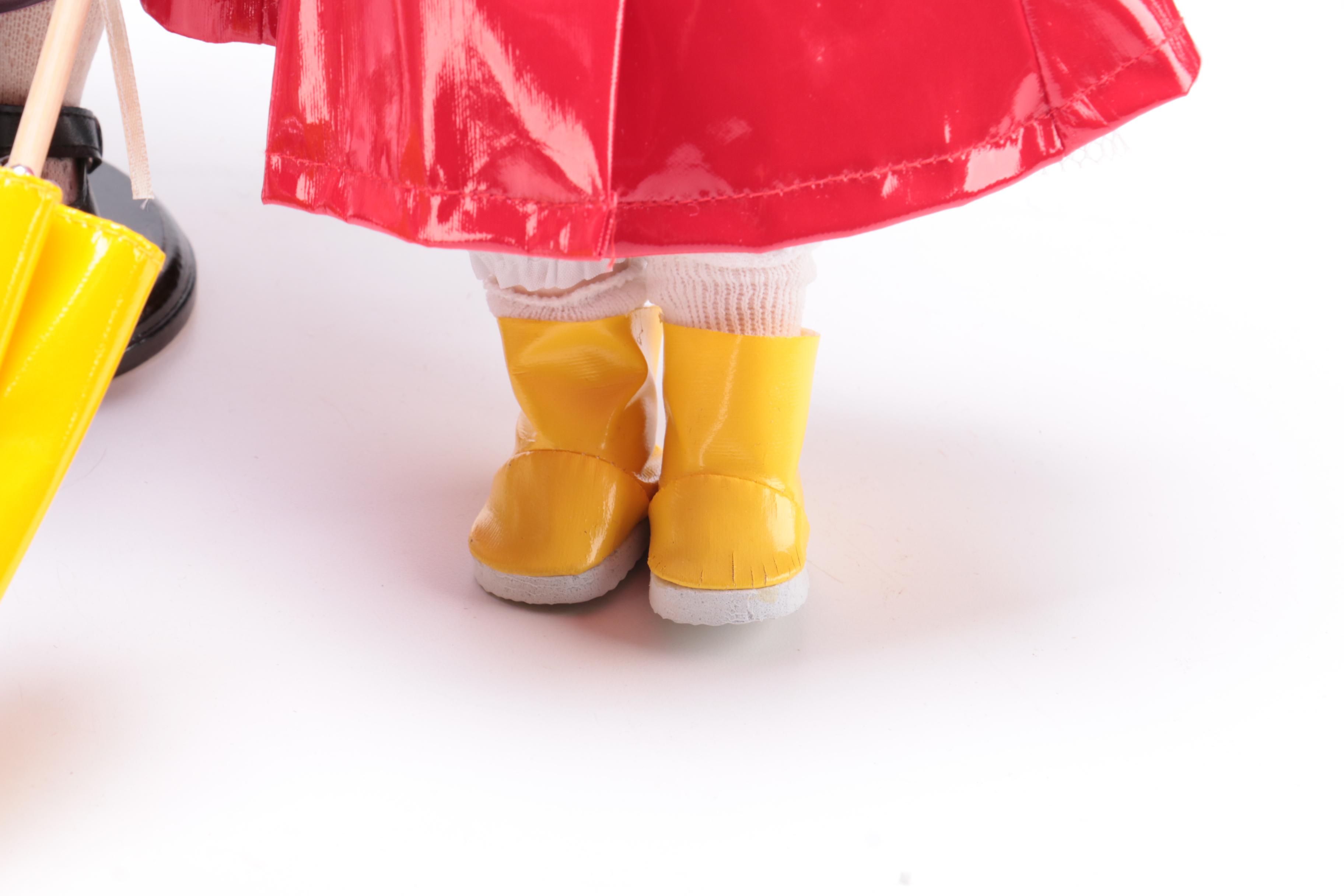 Five Porcelain Dolls Including Little Red Riding Hood