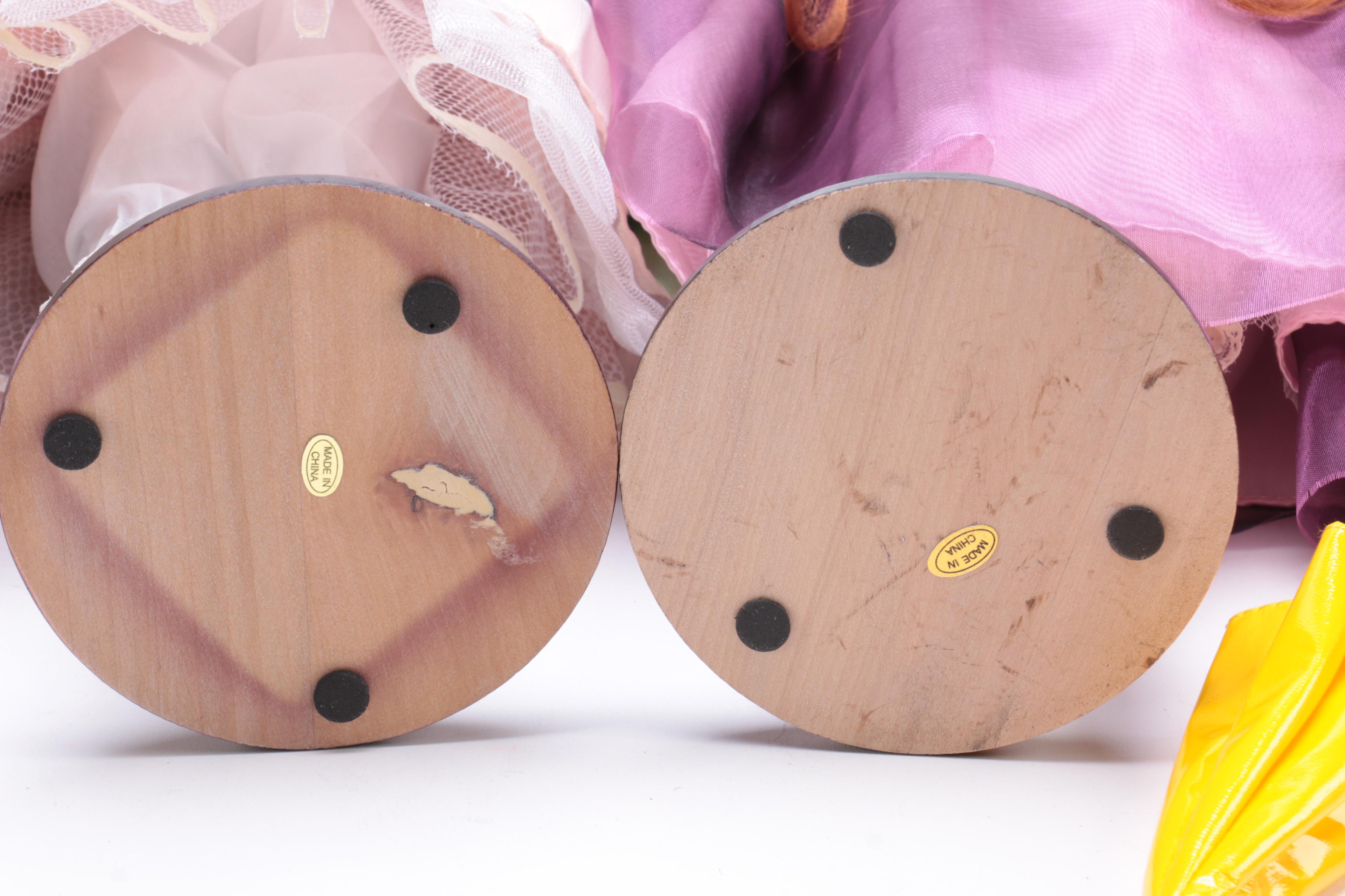 Five Porcelain Dolls Including Little Red Riding Hood