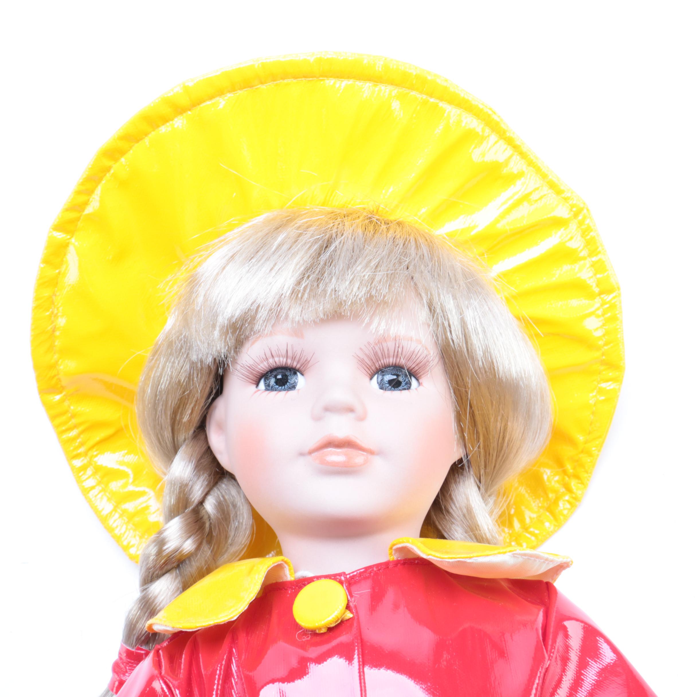 Five Porcelain Dolls Including Little Red Riding Hood