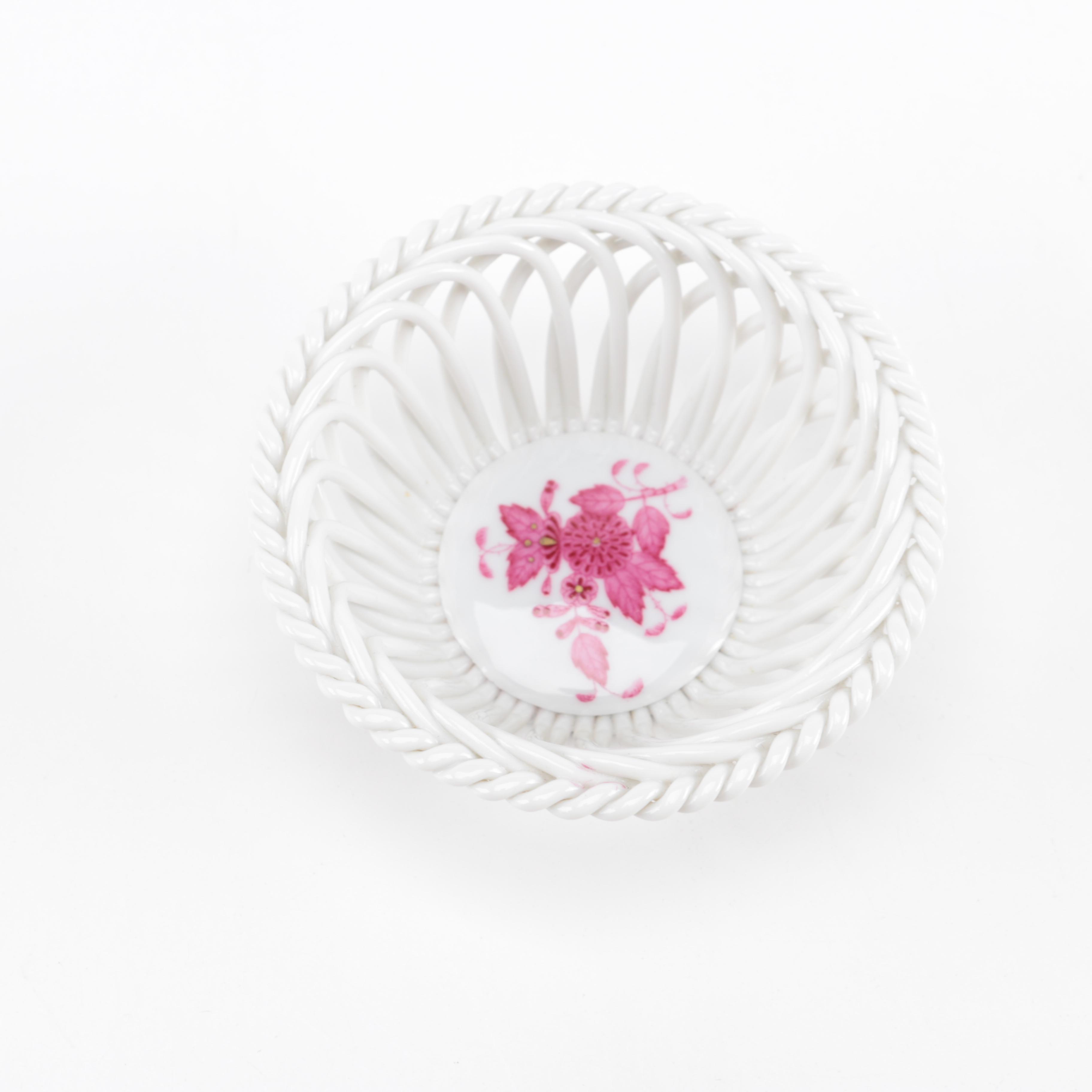 Herend "Apponyi" Pink Round Basket