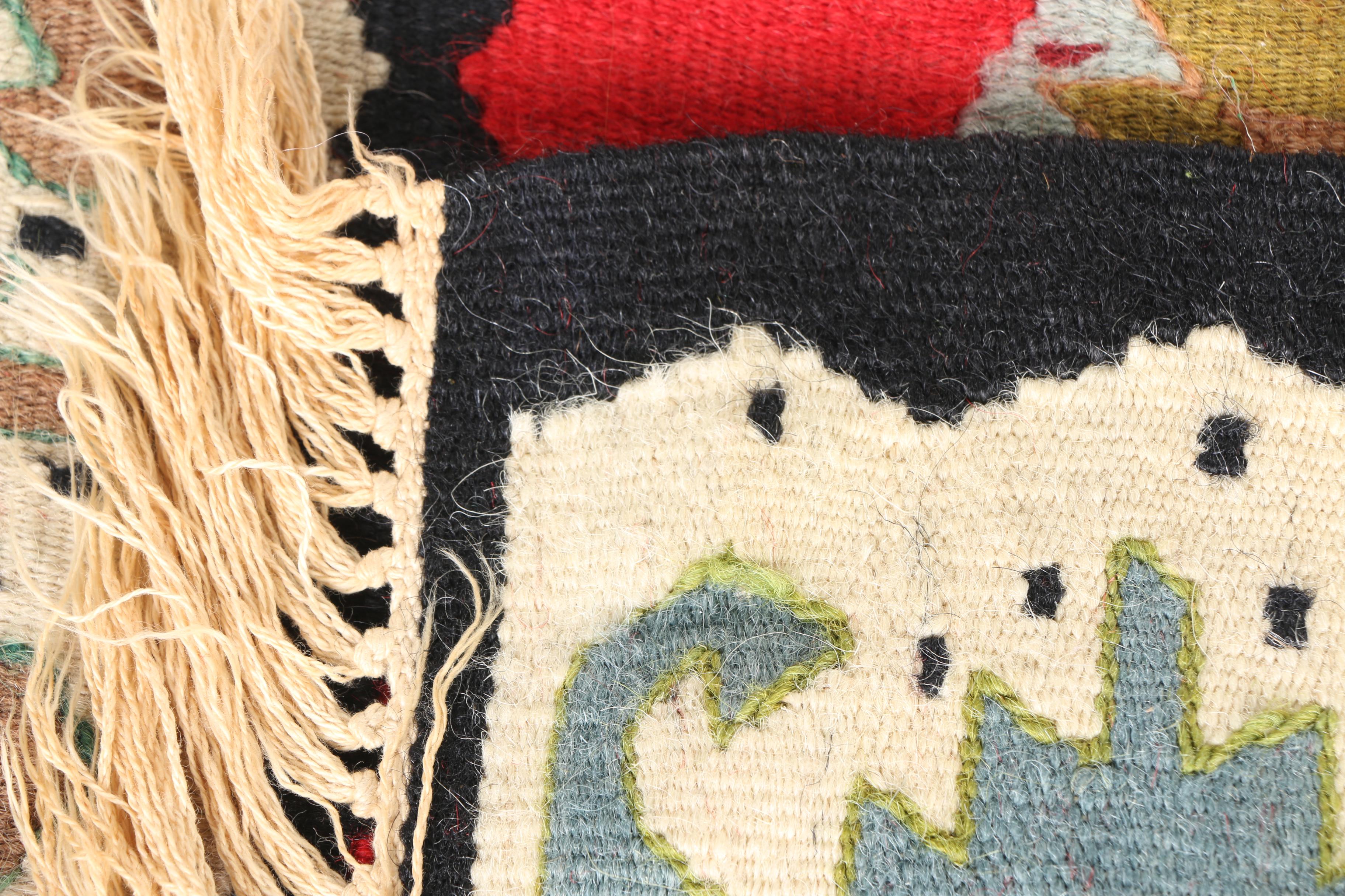 Handwoven and Embroidered Kazak Accent Rugs and Kilims