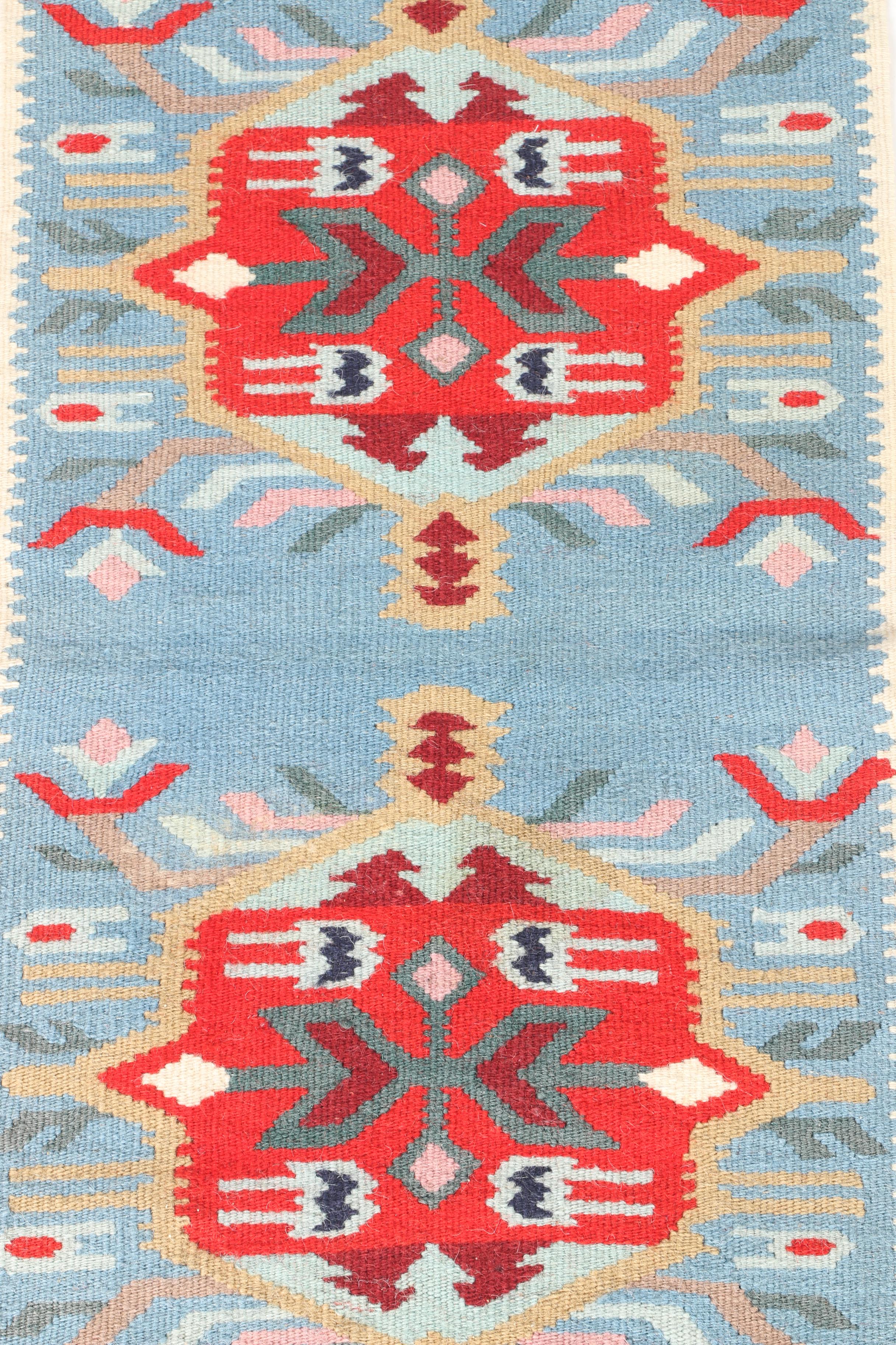 Handwoven and Embroidered Kazak Accent Rugs and Kilims