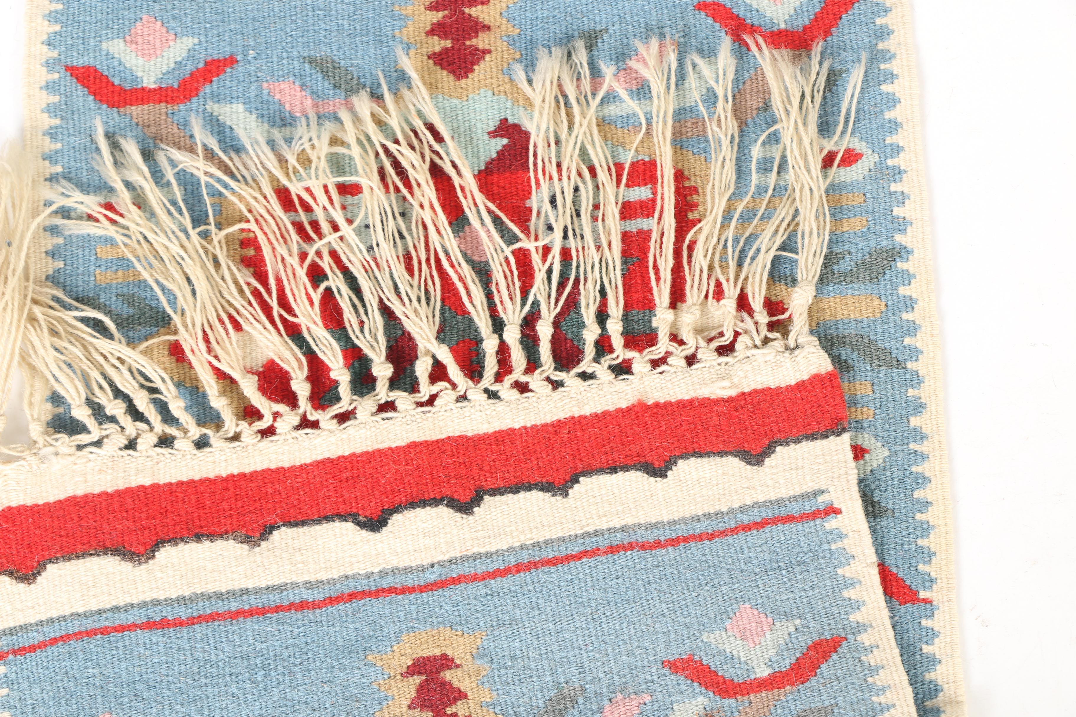 Handwoven and Embroidered Kazak Accent Rugs and Kilims