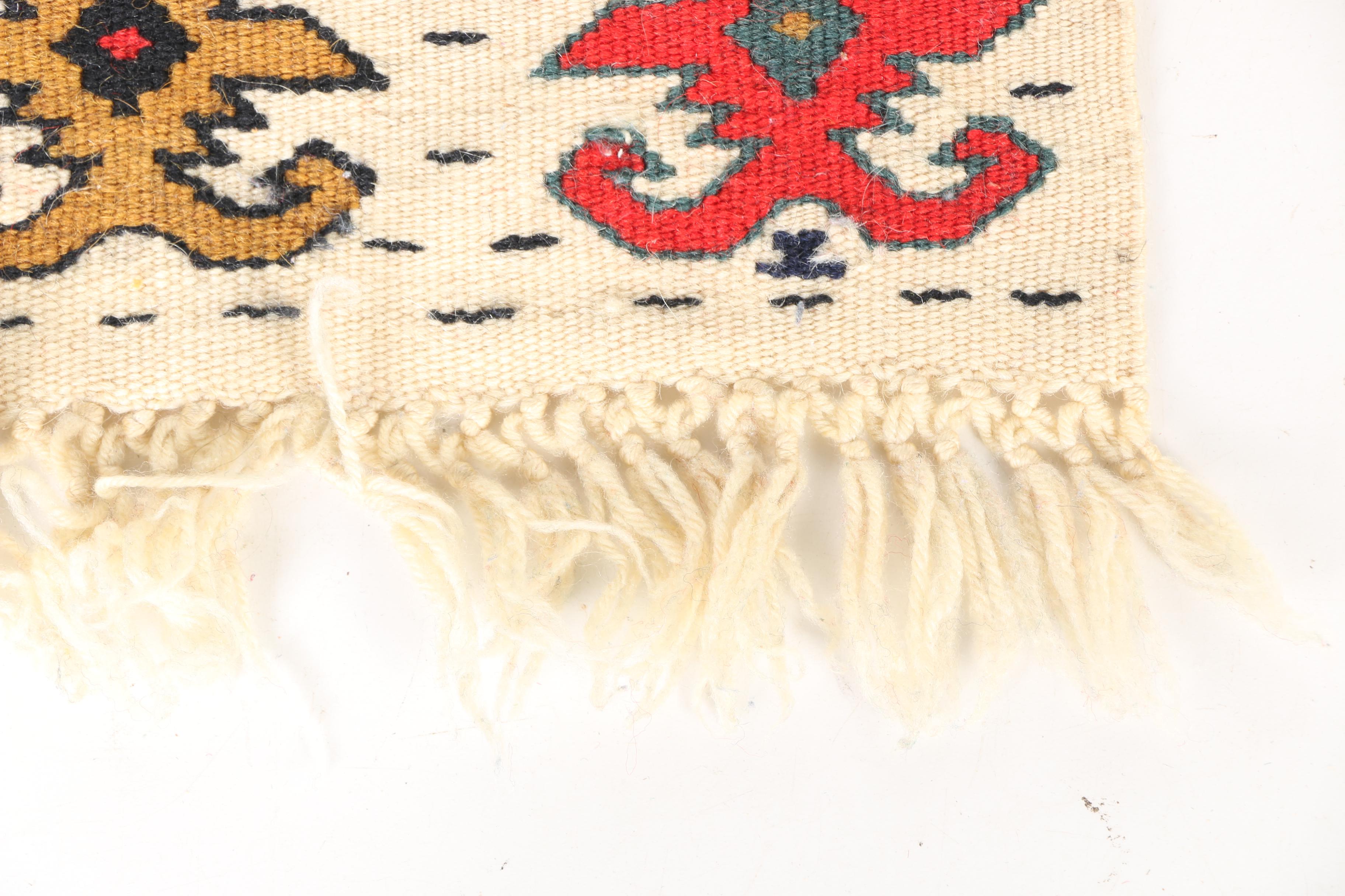 Handwoven and Embroidered Kazak Accent Rugs and Kilims