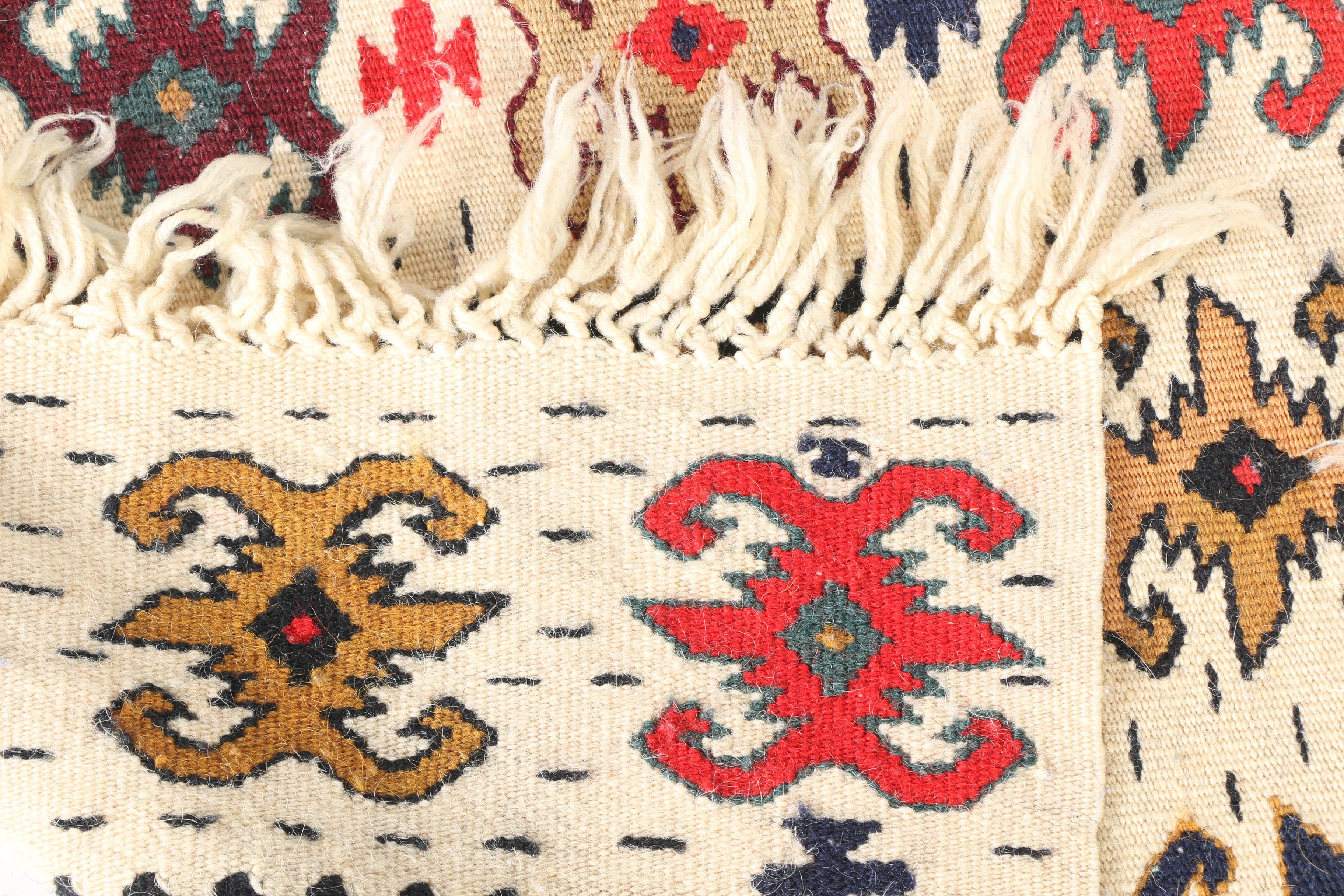 Handwoven and Embroidered Kazak Accent Rugs and Kilims