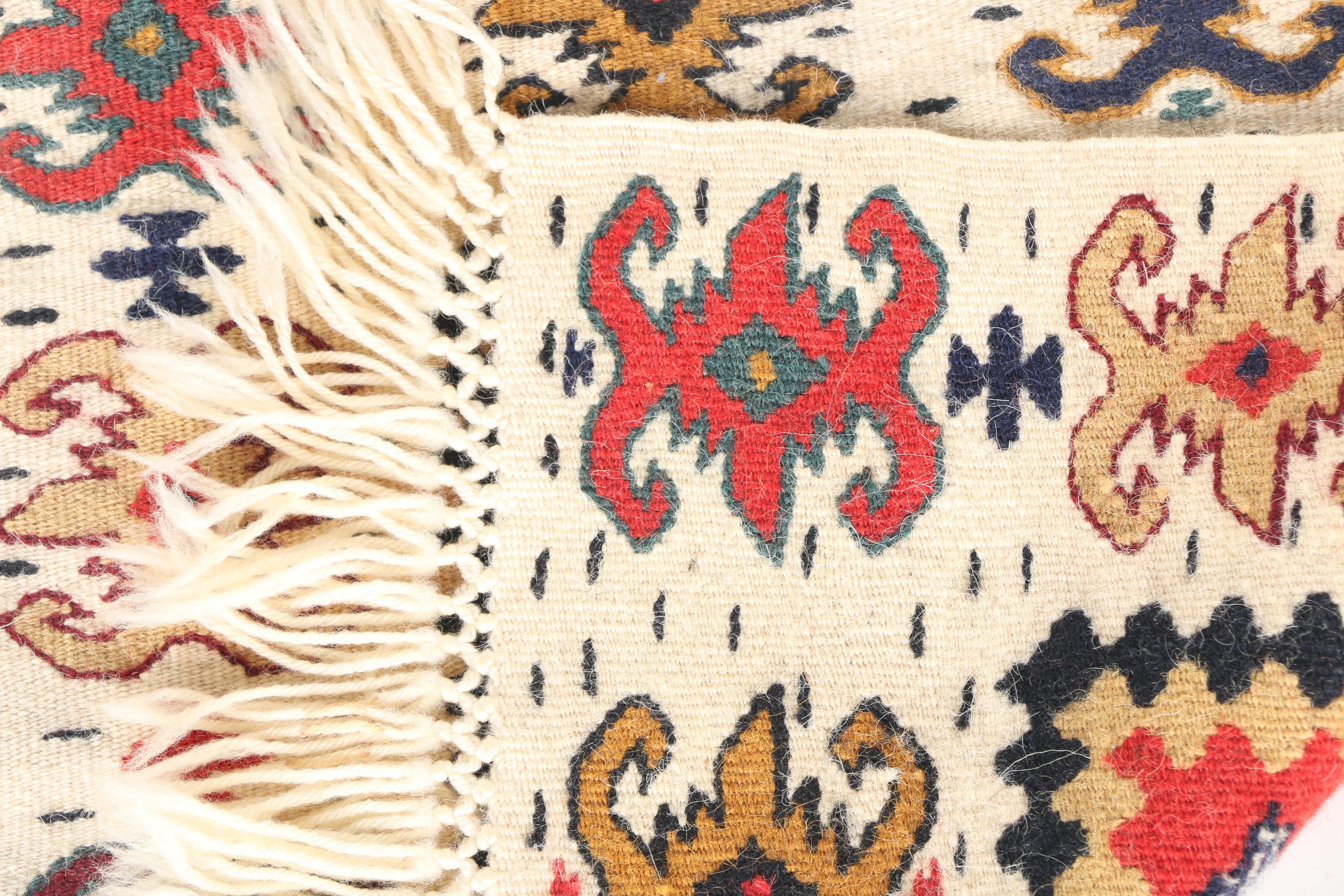 Handwoven and Embroidered Kazak Accent Rugs and Kilims