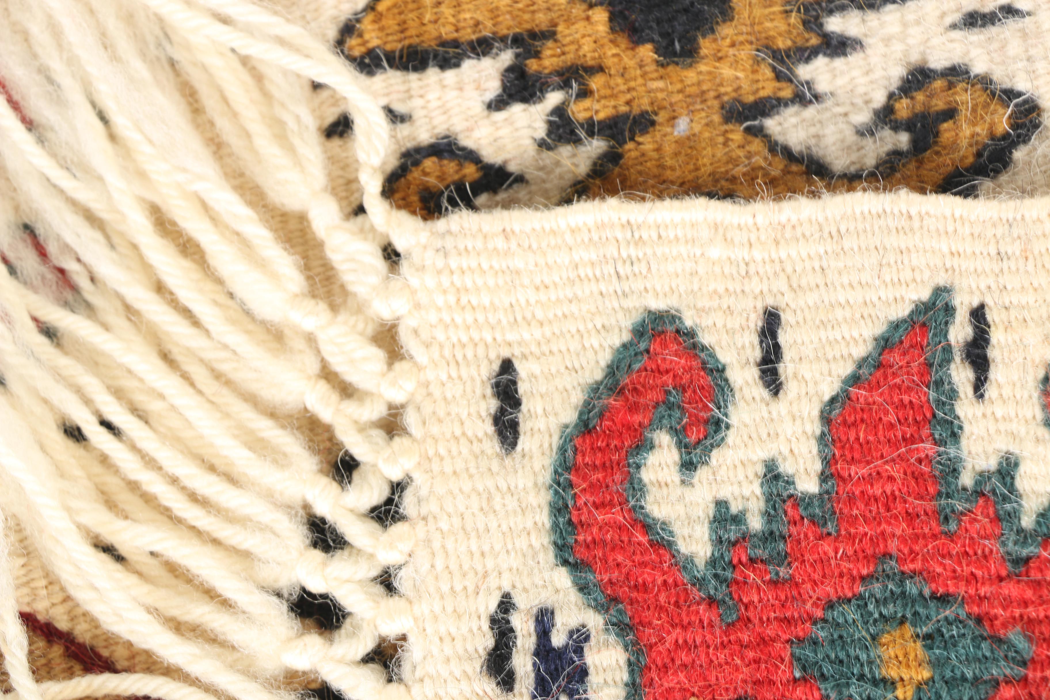 Handwoven and Embroidered Kazak Accent Rugs and Kilims