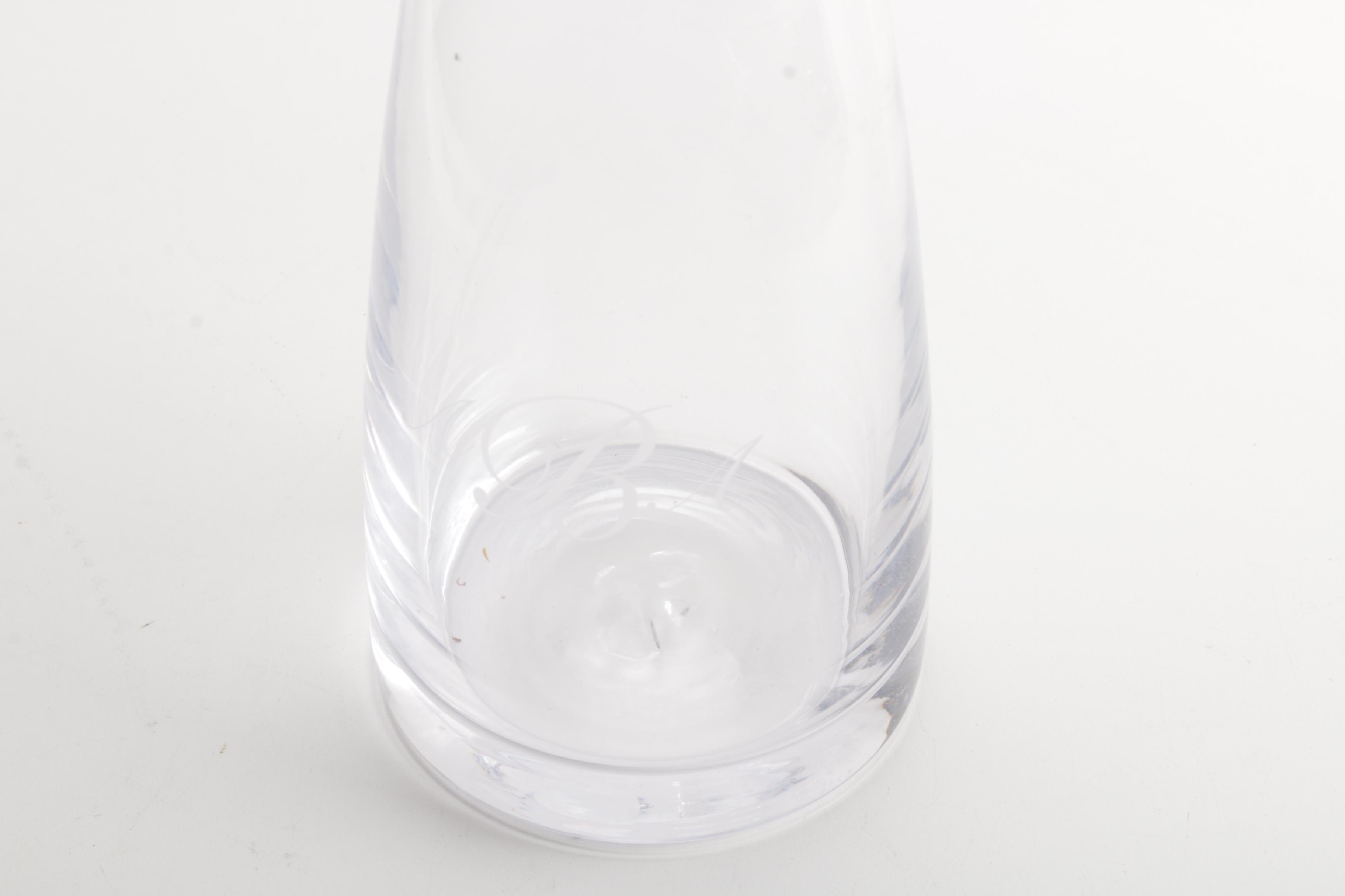 Simon Pearce Monogrammed Glass Carafe