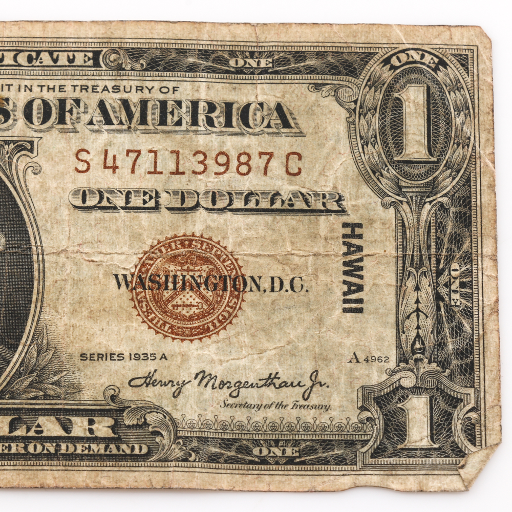 Pair of Series 1935-A Brown Seal "Hawaii" $1 Silver Certificates