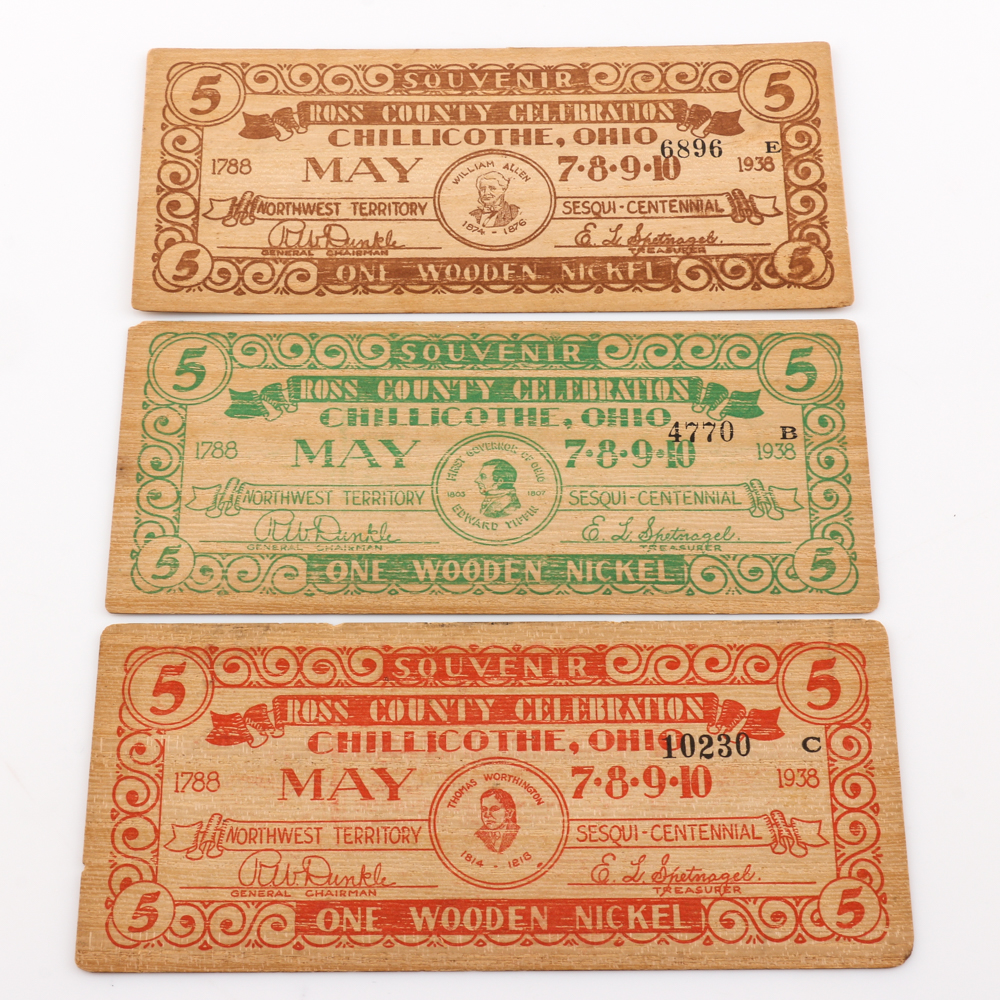 Group Ross County Celebration Wooden Nickels