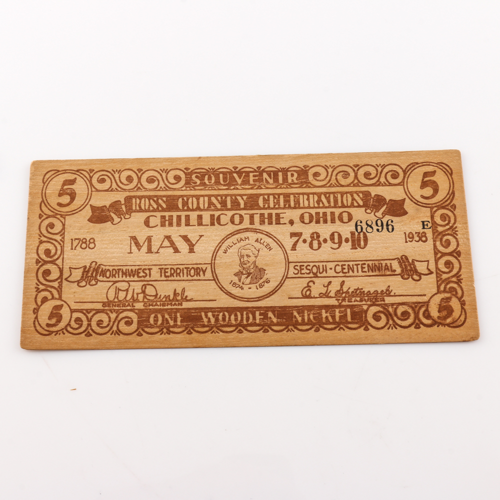 Group Ross County Celebration Wooden Nickels