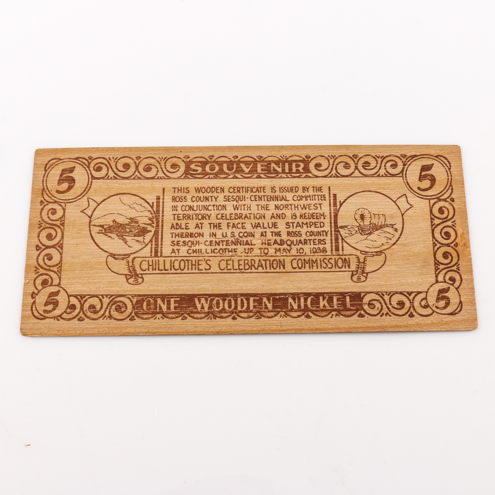 Group Ross County Celebration Wooden Nickels