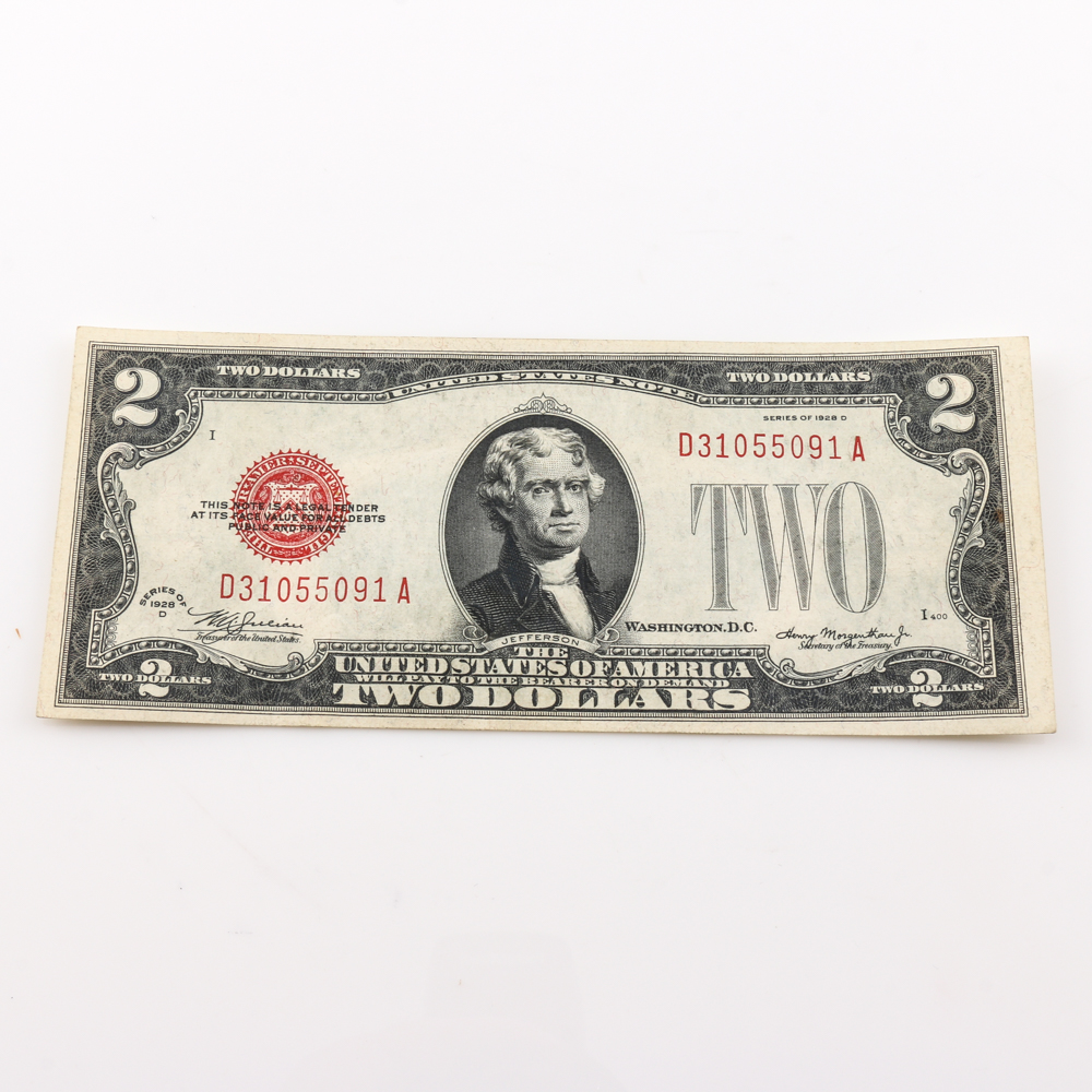 Series 1928-D Red Seal $2 Note