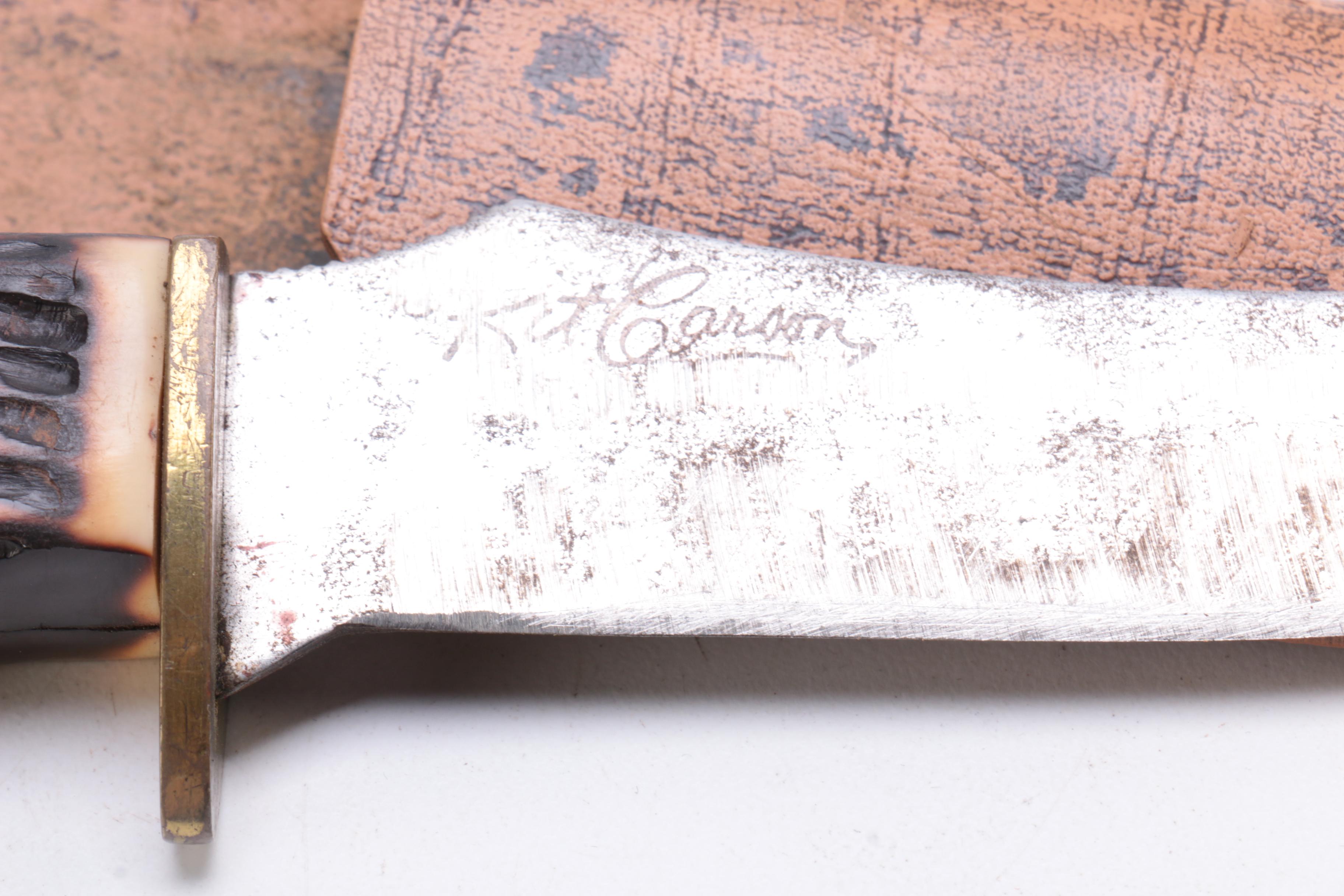 Hunting Knife and Leather Sheath