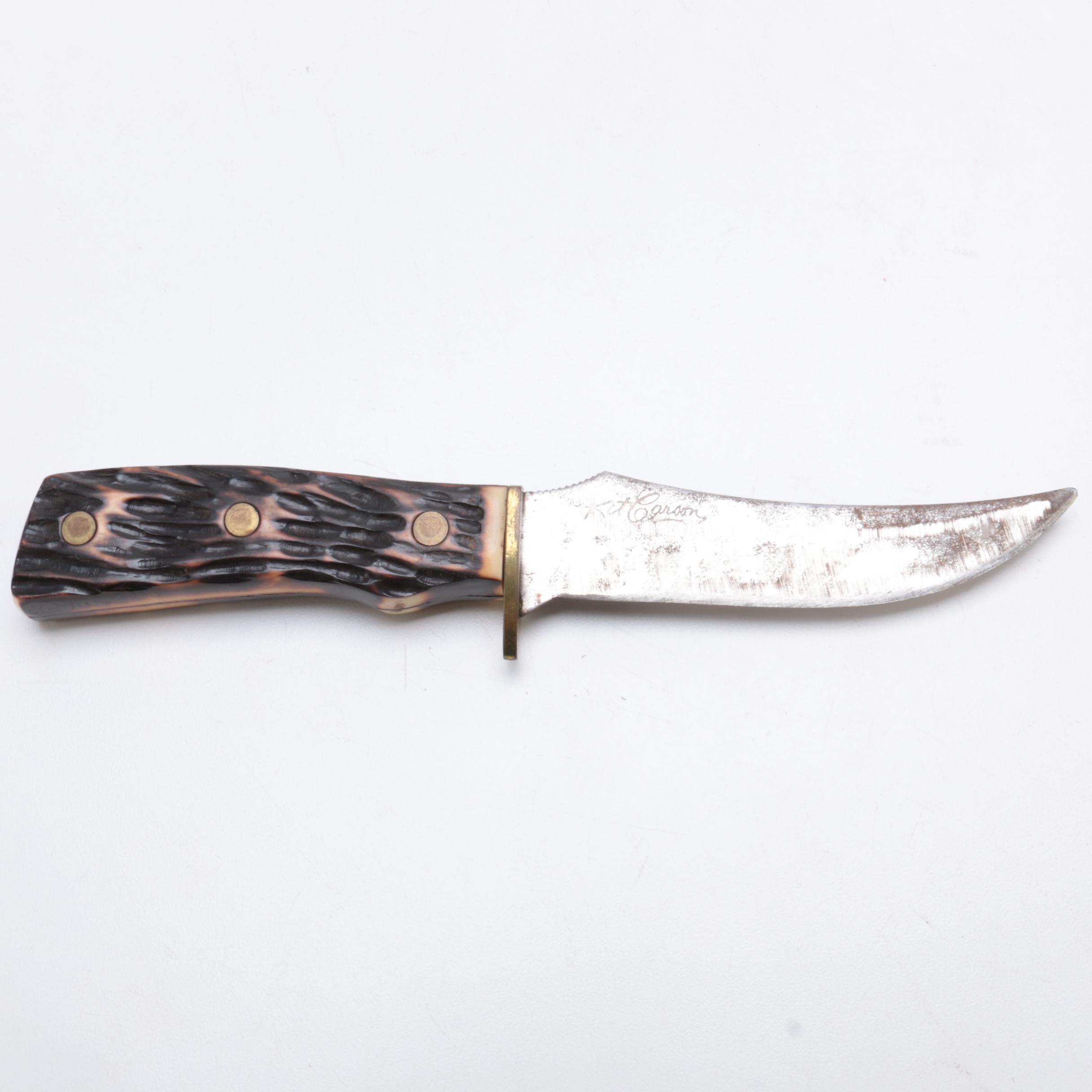 Hunting Knife and Leather Sheath