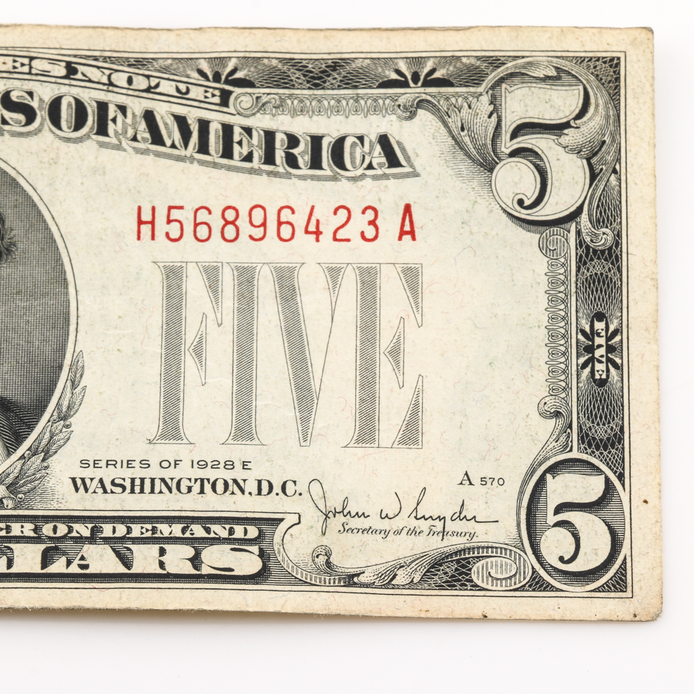 Series 1928-E Red Seal $5 United States Note