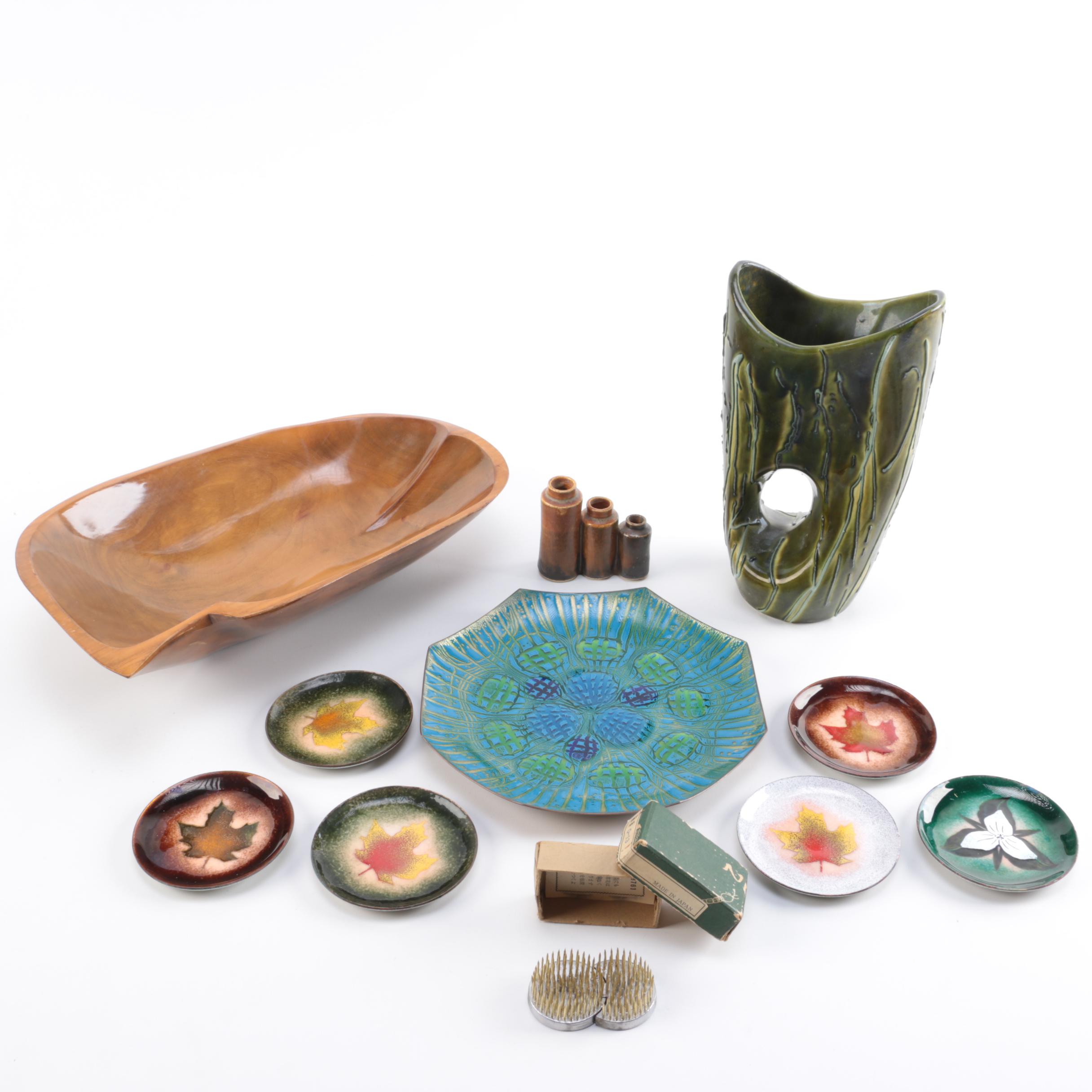 Mid Century Décor Including Annemarie Davidson and Canadian Glazed Pottery