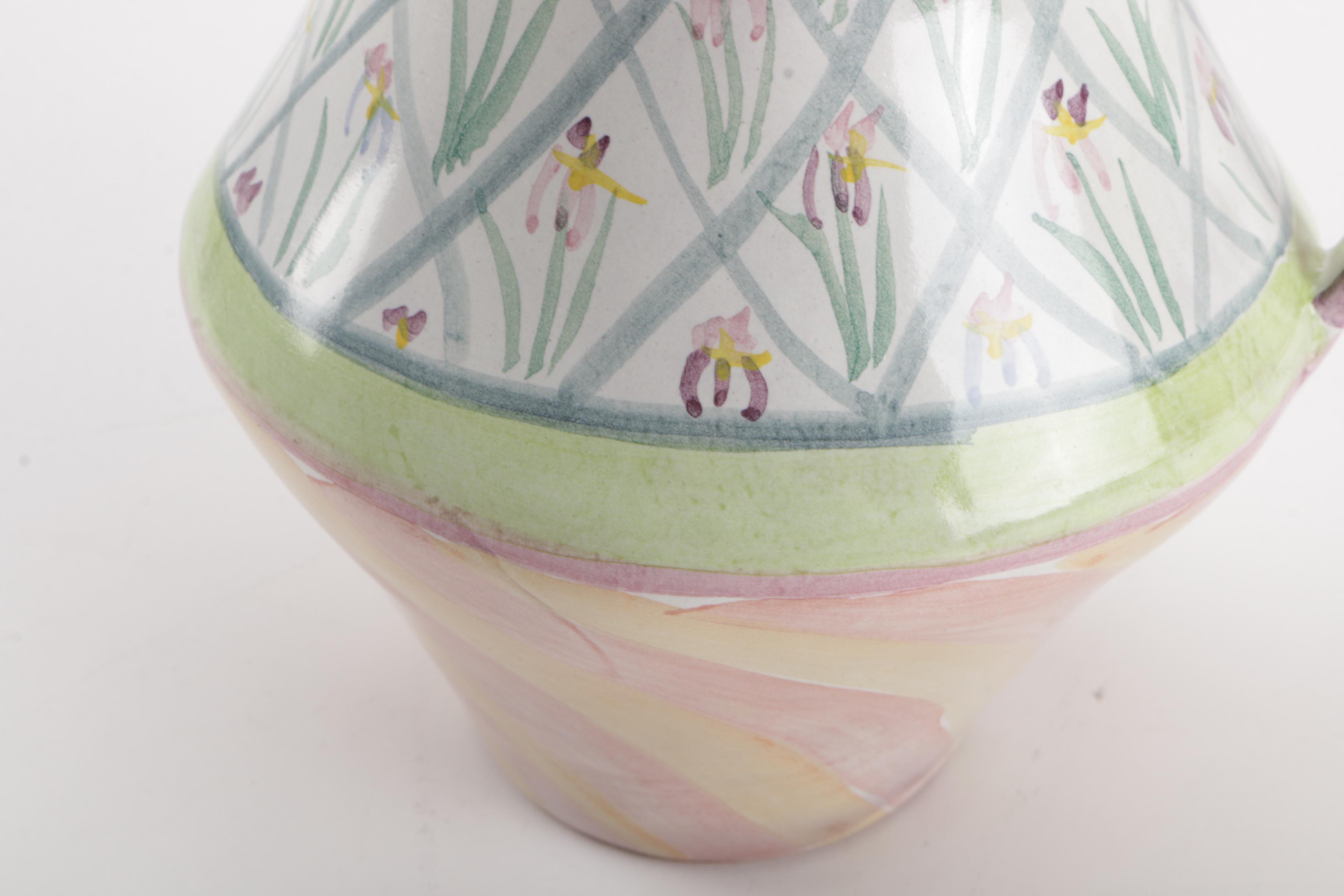 Hand Thrown Stoneware Floral Pitcher