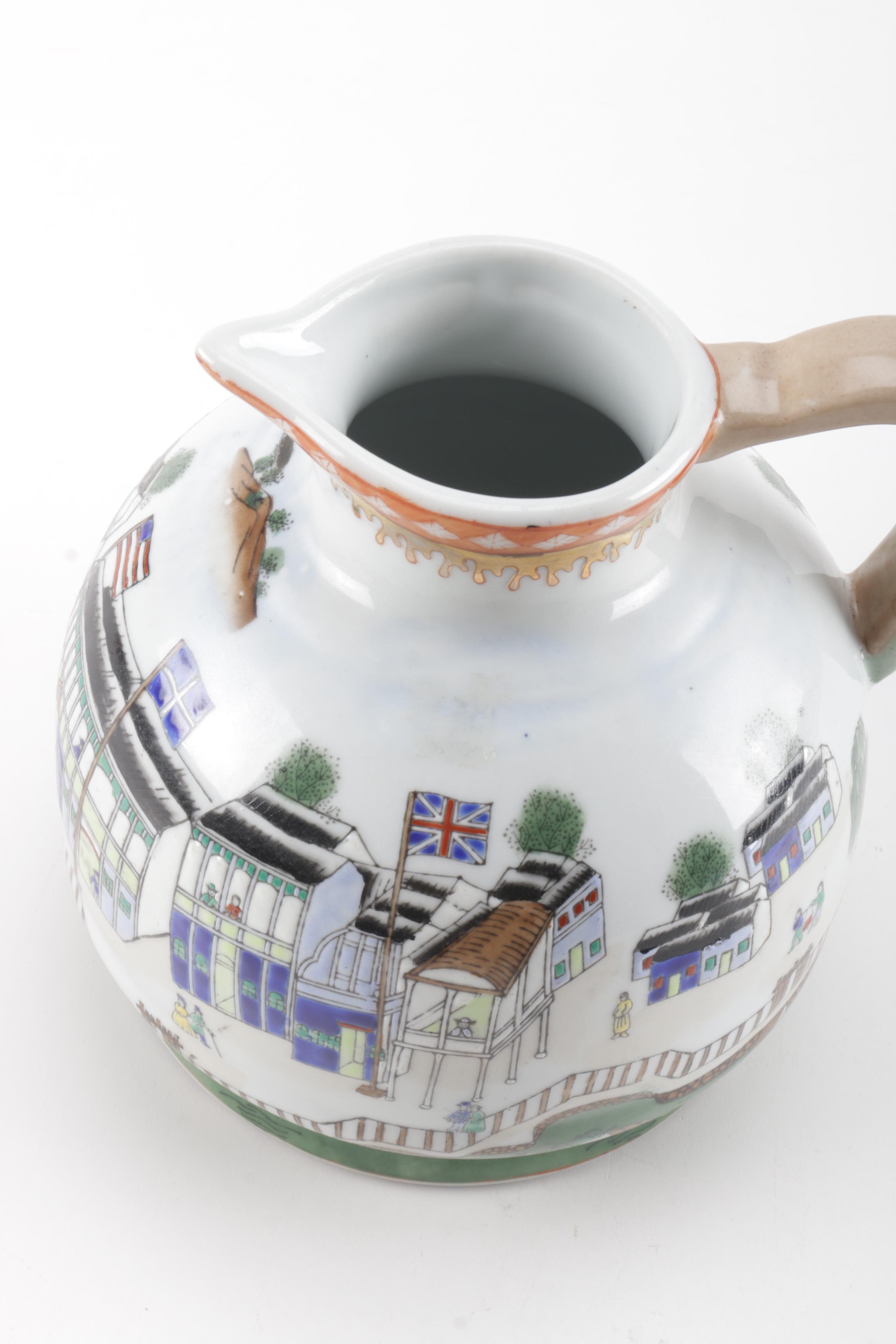 Hand-Painted Ceramic Pitcher