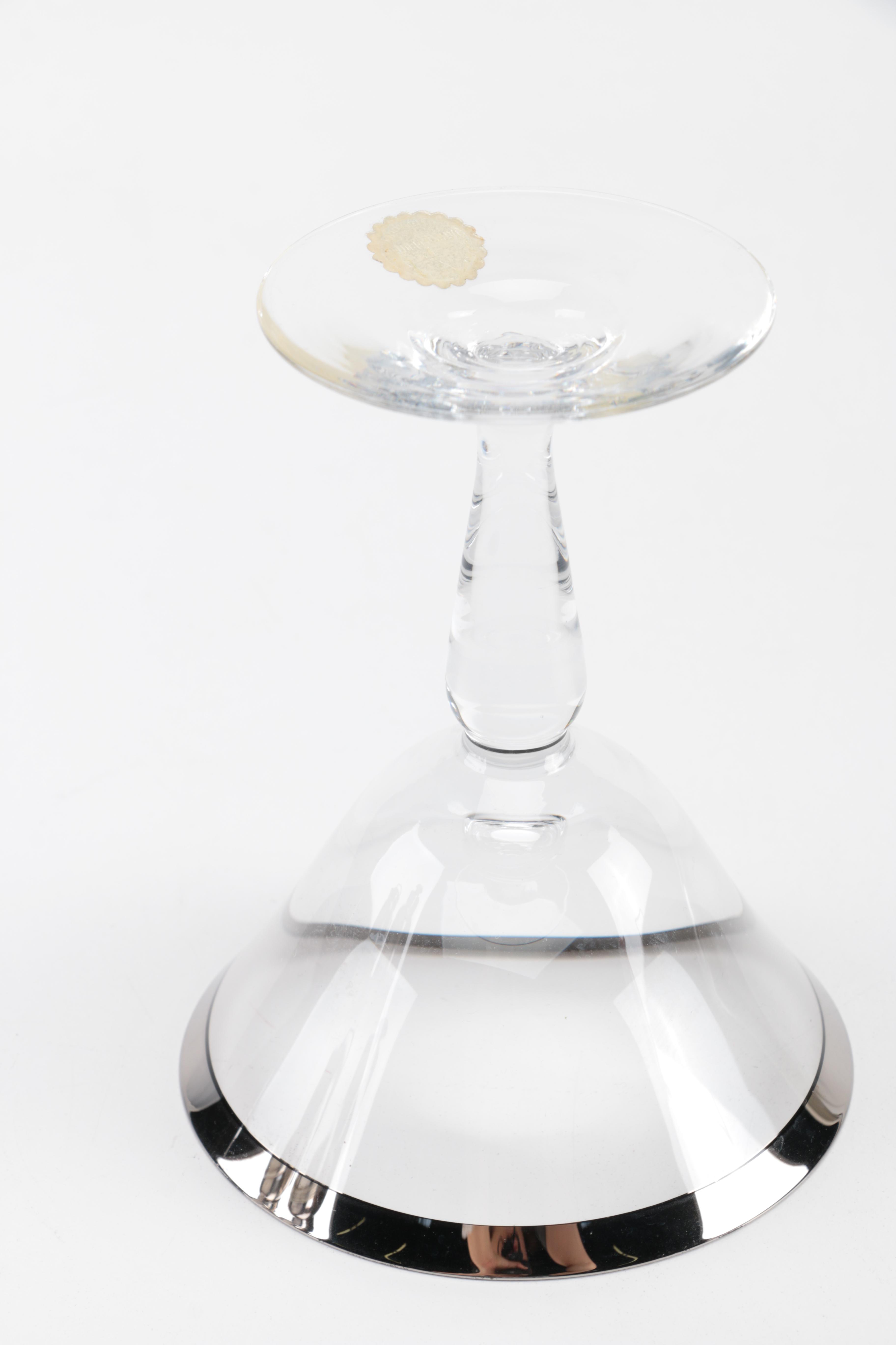 Silver Plated and Crystal Martini Set