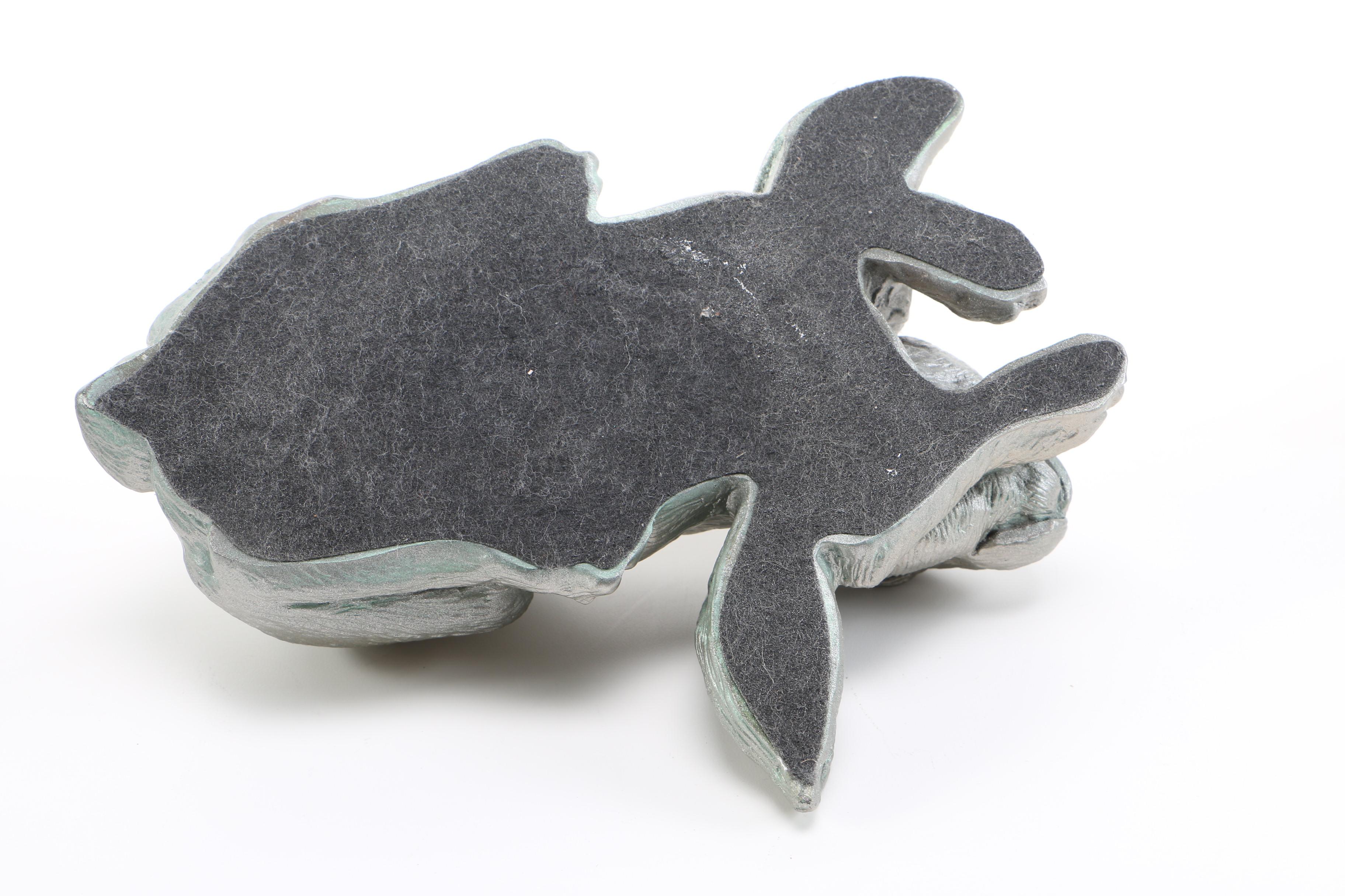 Silver Tone Resin Rabbit Figurines