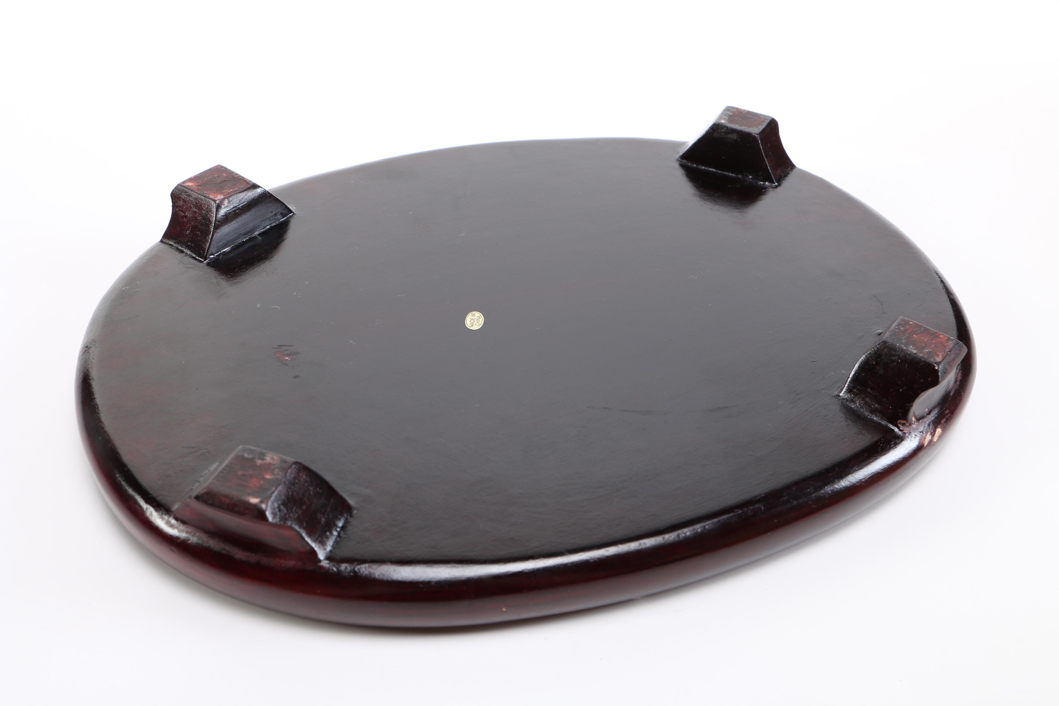 Decorative Chinese Ceramic Foot Bath and Wooden Stand