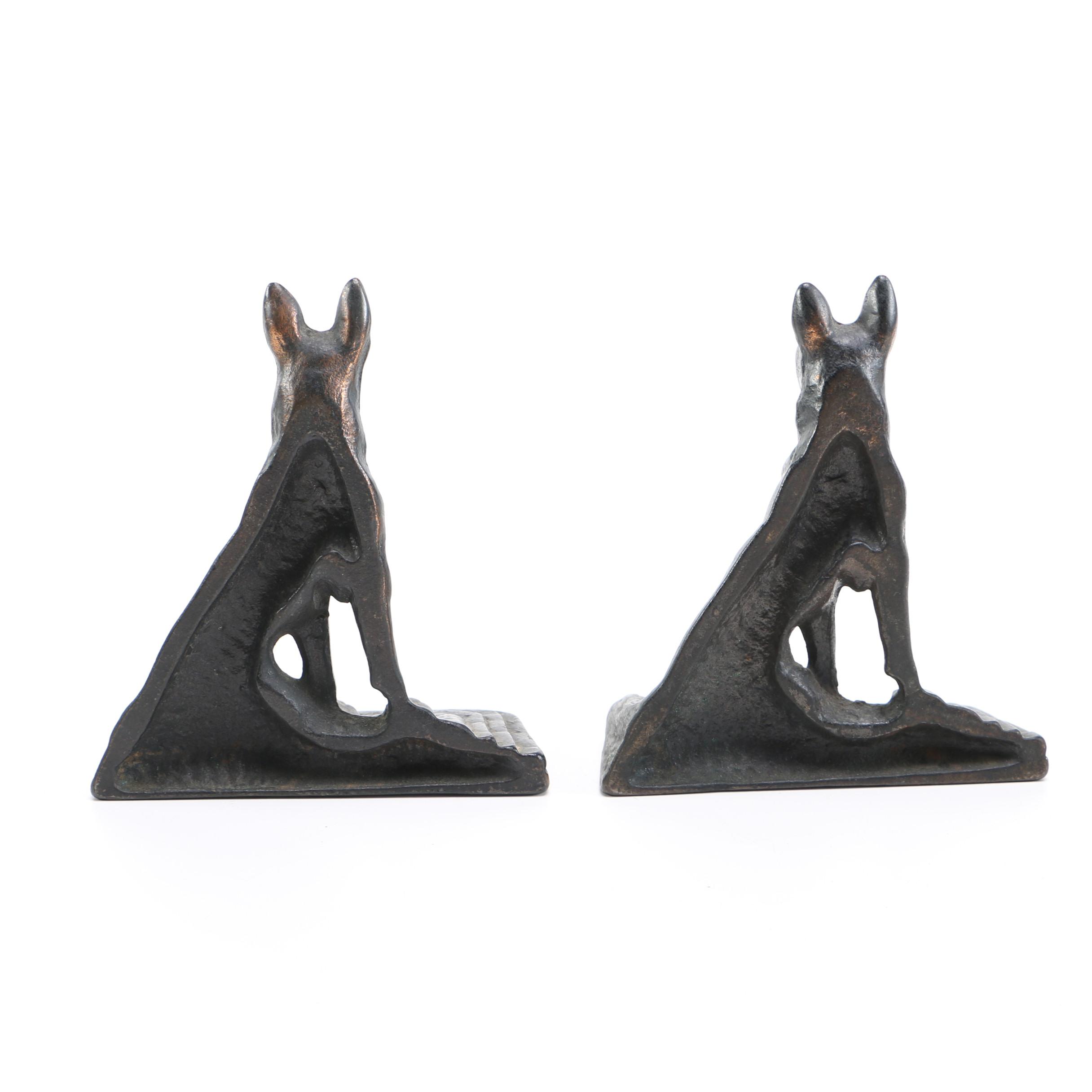 Black Cast Iron Dog Bookends