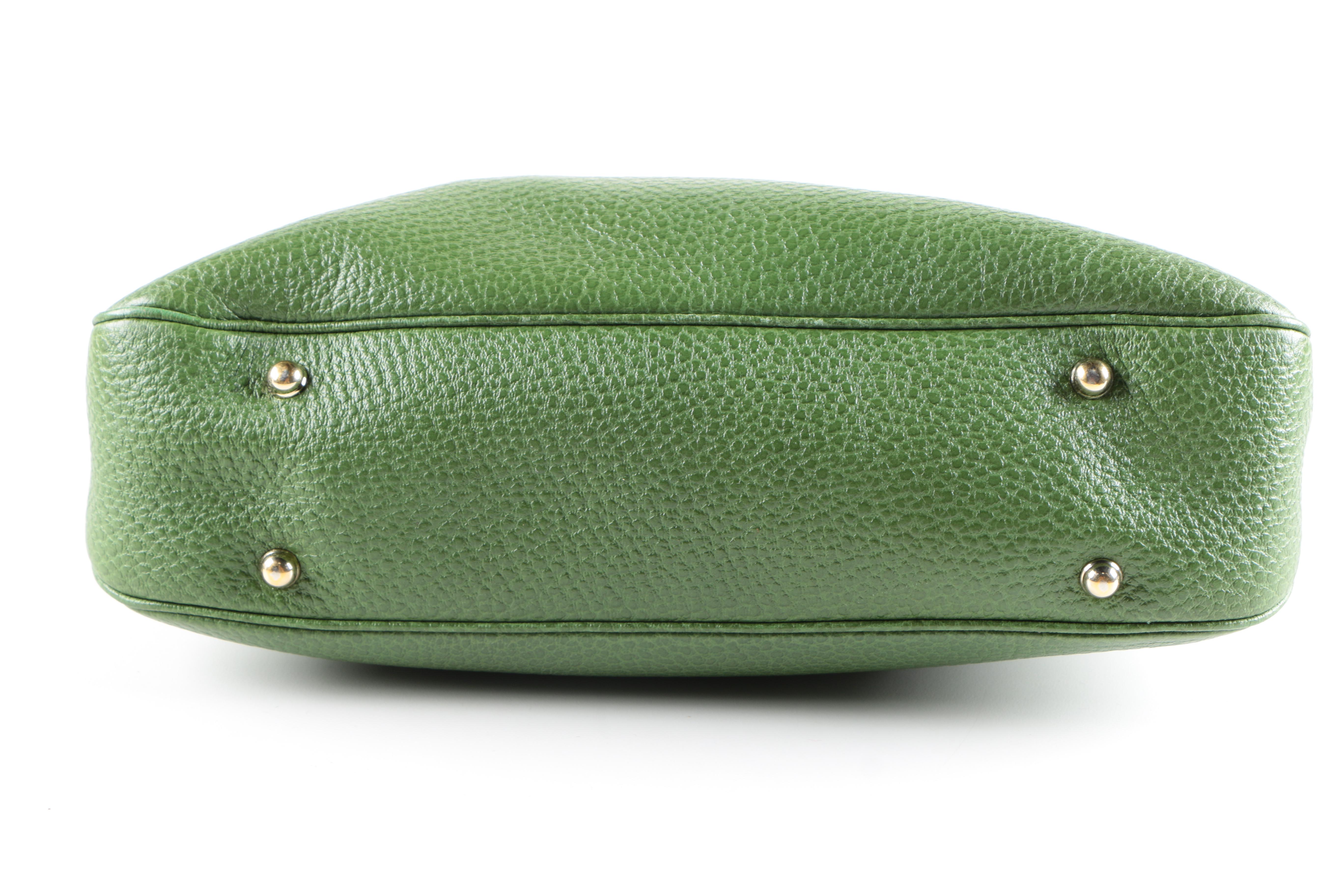 Gucci Green Pebbled Leather Handbag