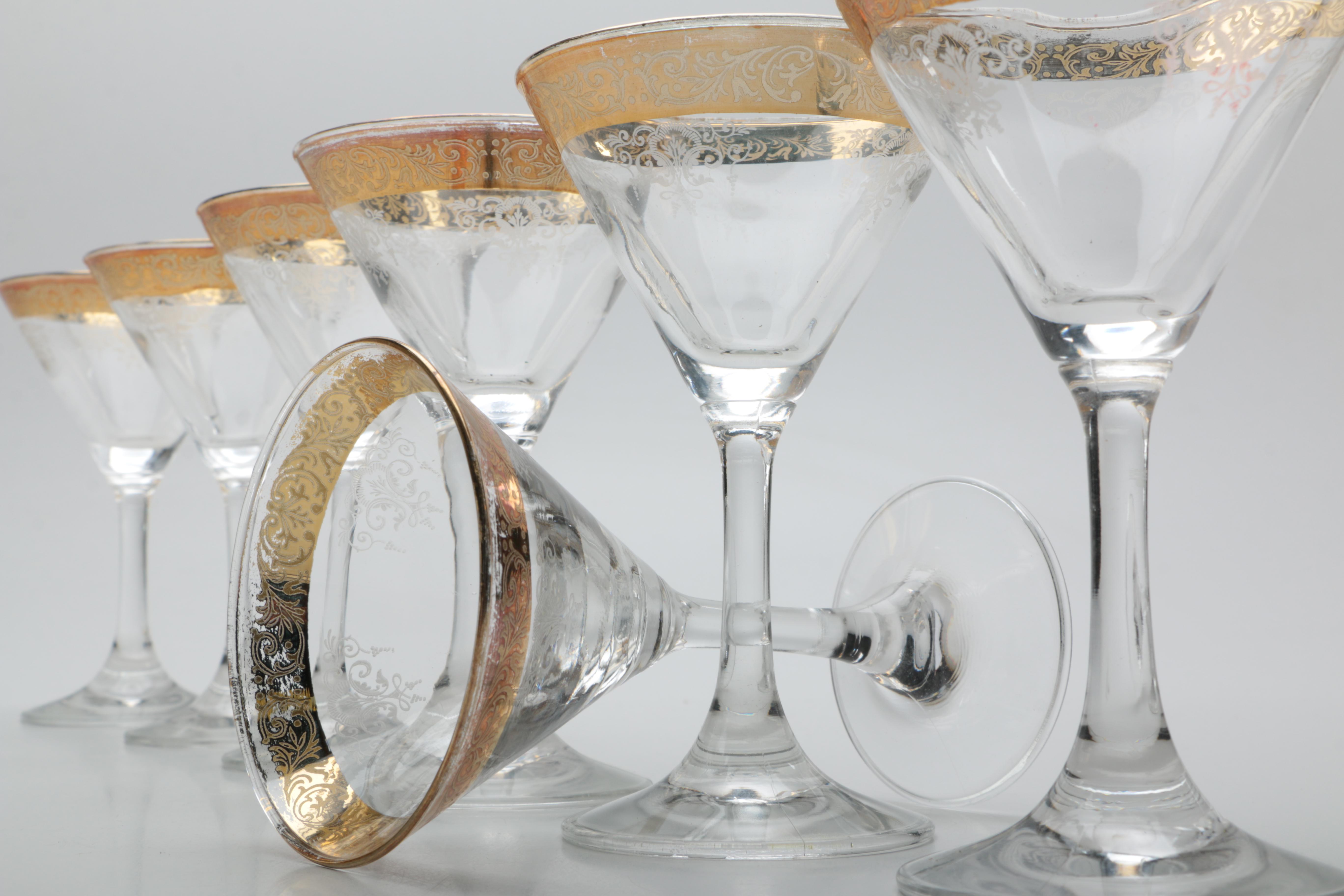 Martini Glassware and Ice Bucket Set