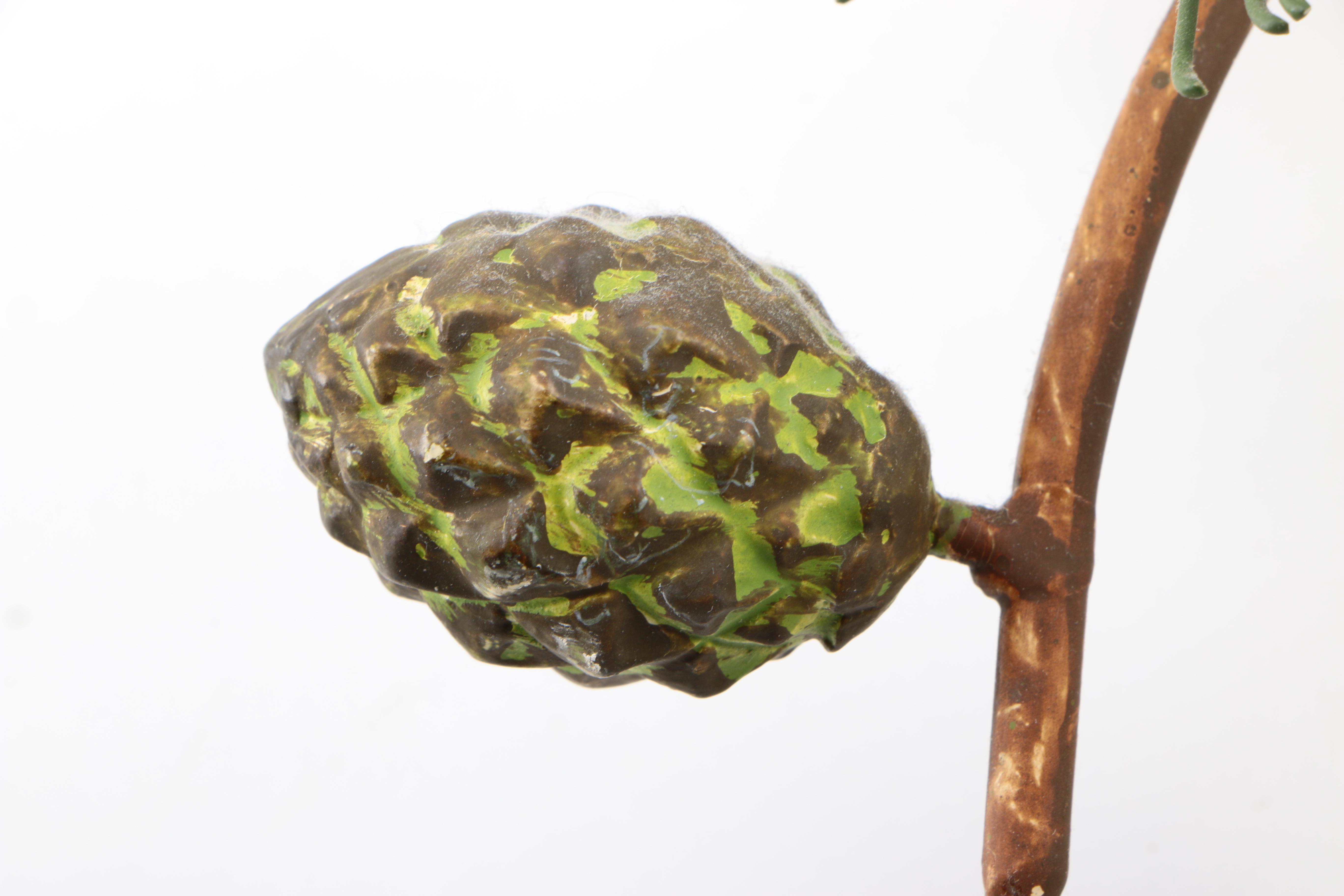 Painted Tole Fir Tree-Style Candle Sconces