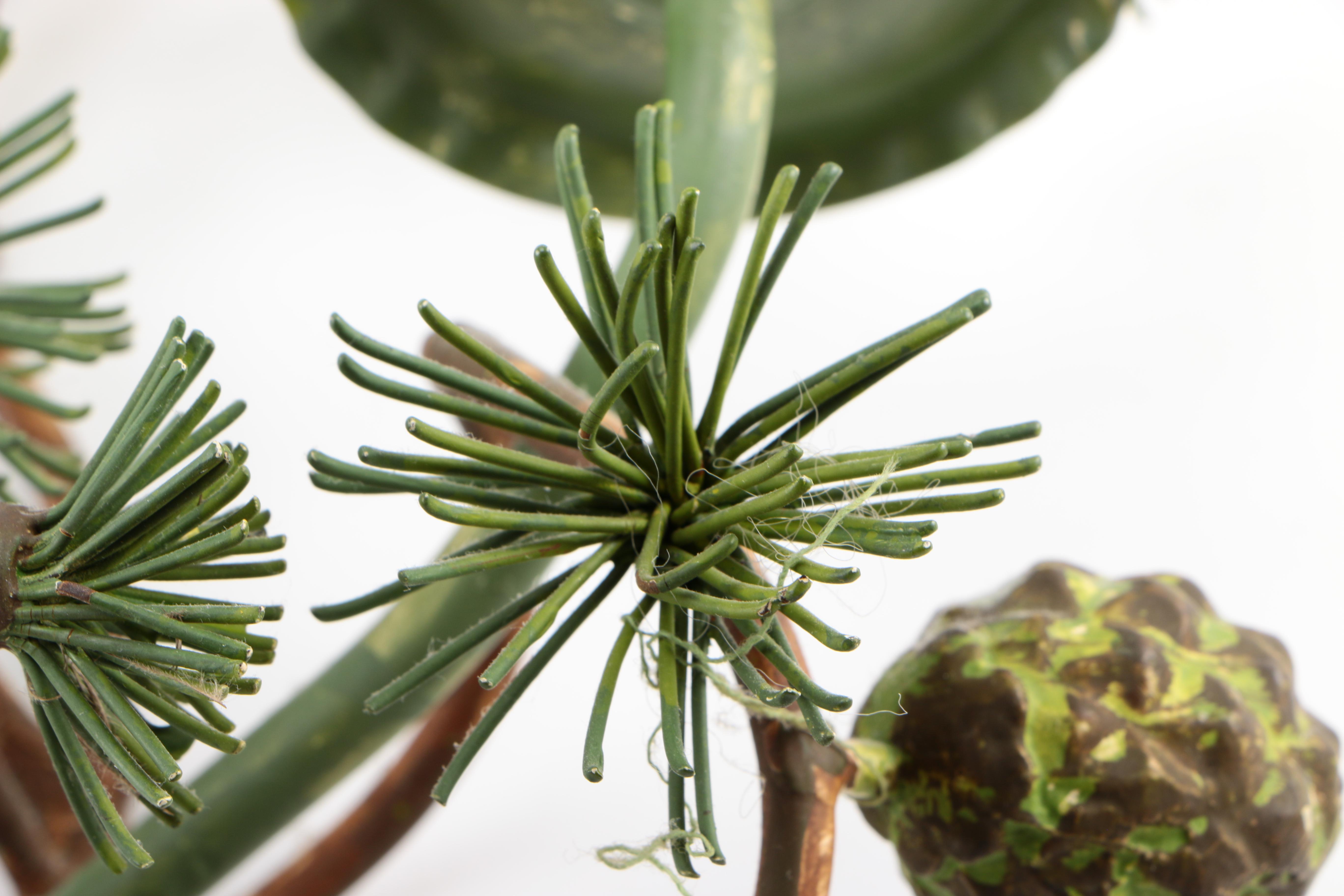 Painted Tole Fir Tree-Style Candle Sconces