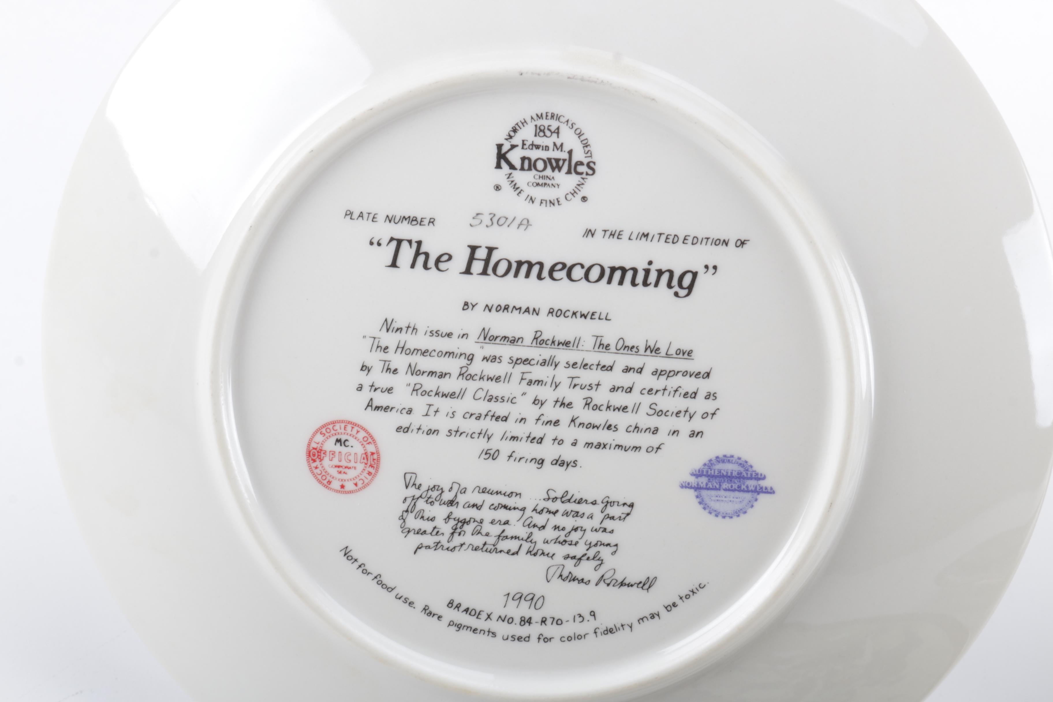 Knowles Norman Rockwell "The One's We Love" Collector Decor Plates