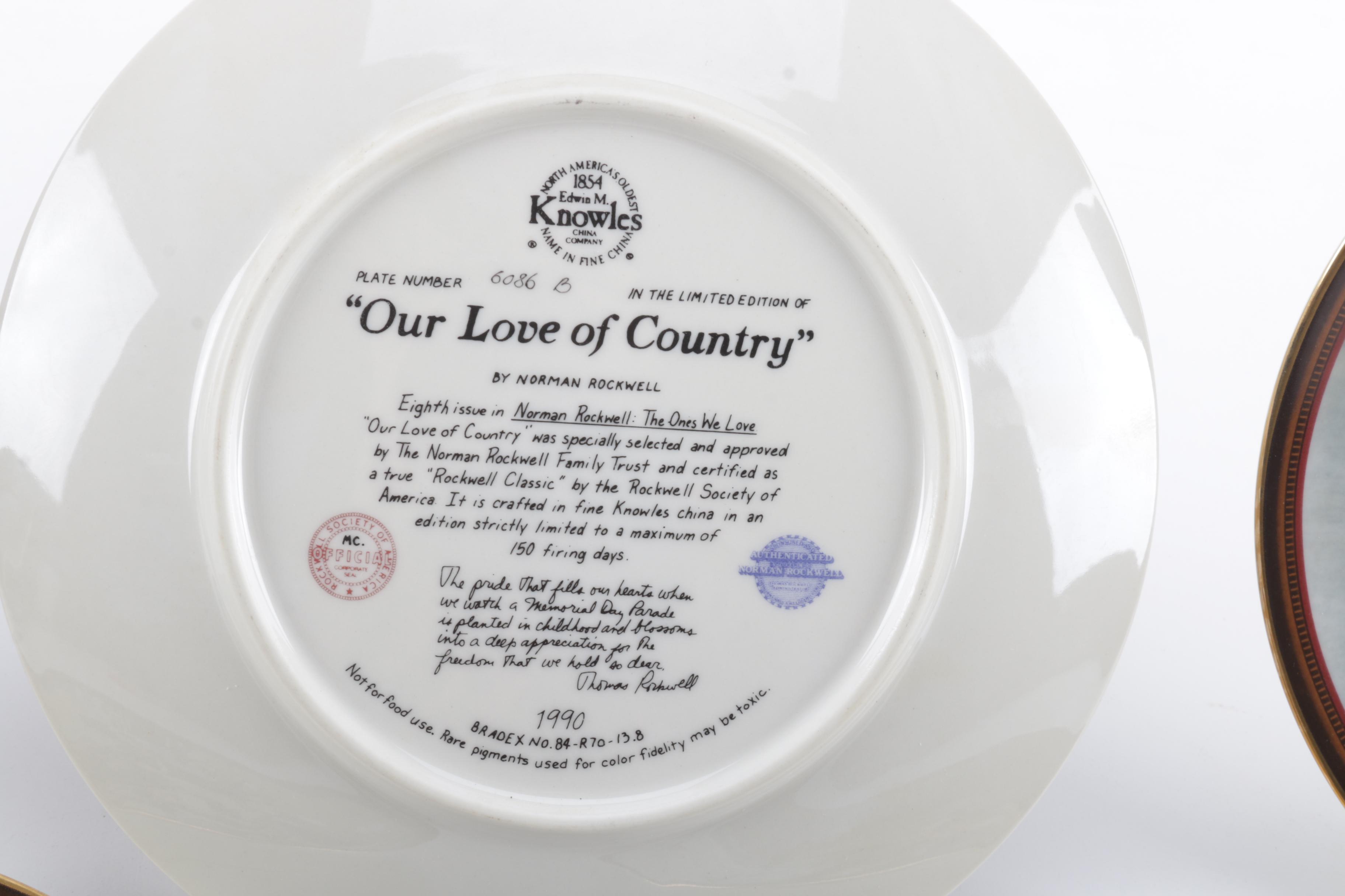 Knowles Norman Rockwell "The One's We Love" Collector Decor Plates