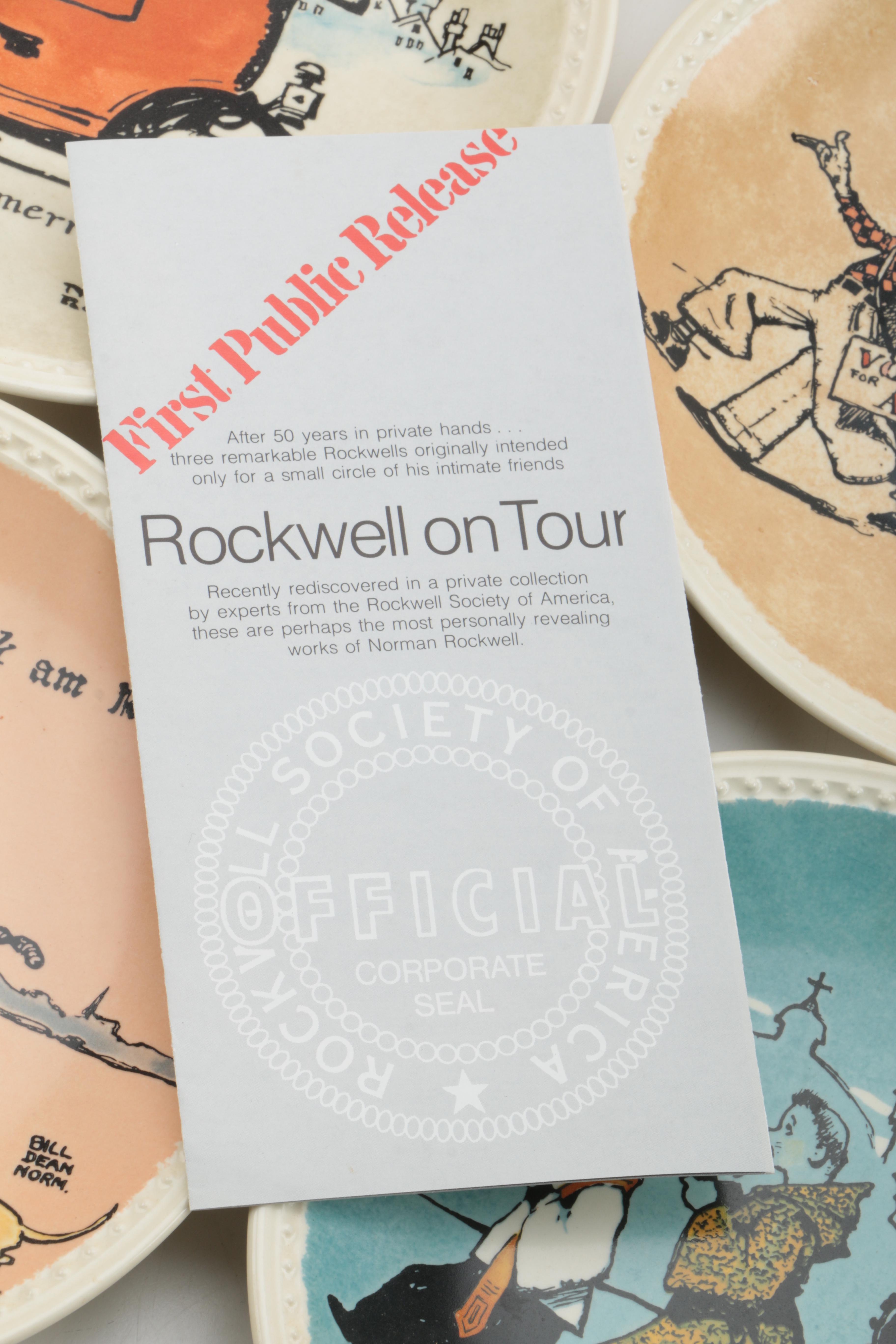 Newell Pottery Norman Rockwell's "Rockwell on Tour" Collectible Decor Plates