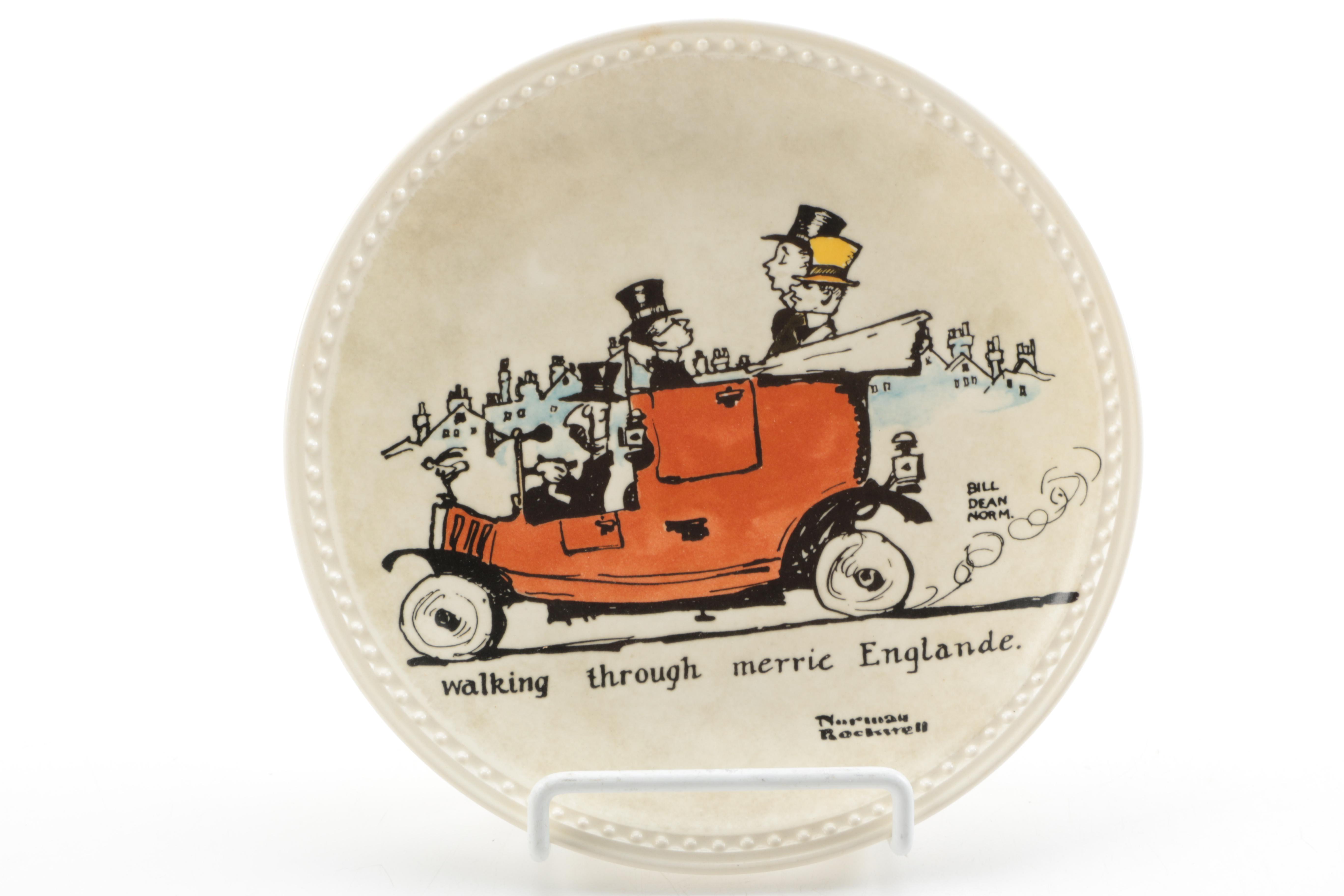 Newell Pottery Norman Rockwell's "Rockwell on Tour" Collectible Decor Plates