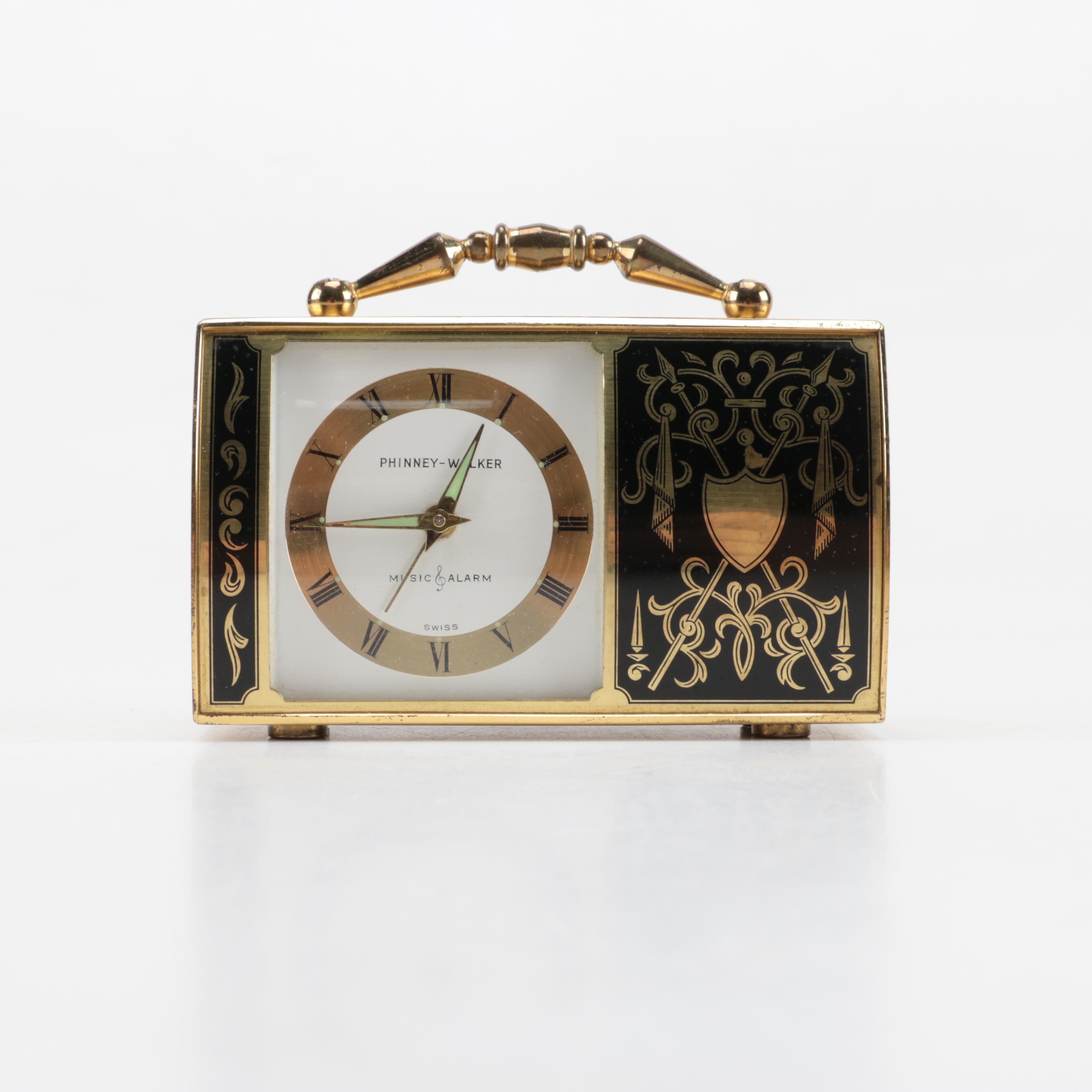 Phinney Walker gold tone shelf clock