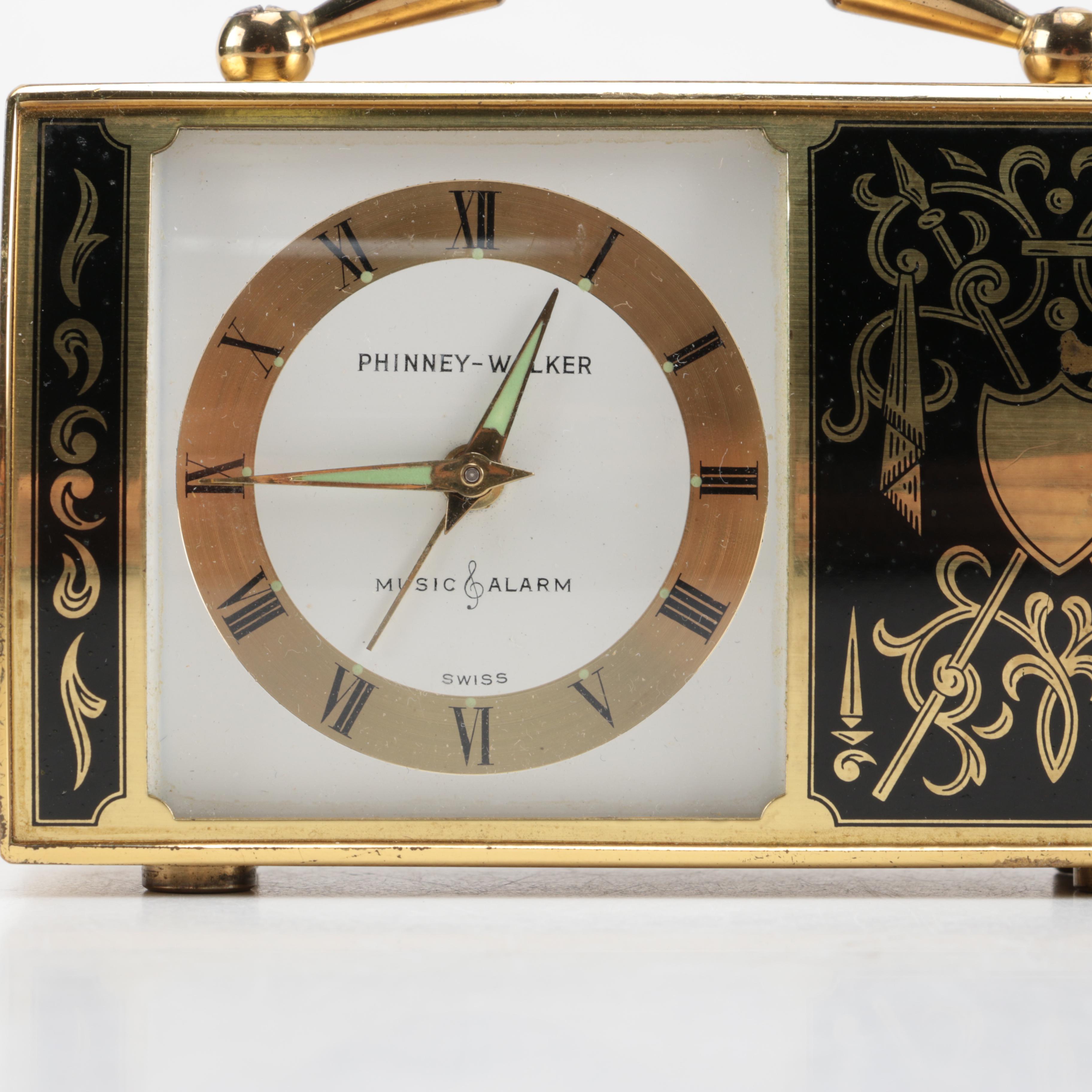Phinney Walker gold tone shelf clock