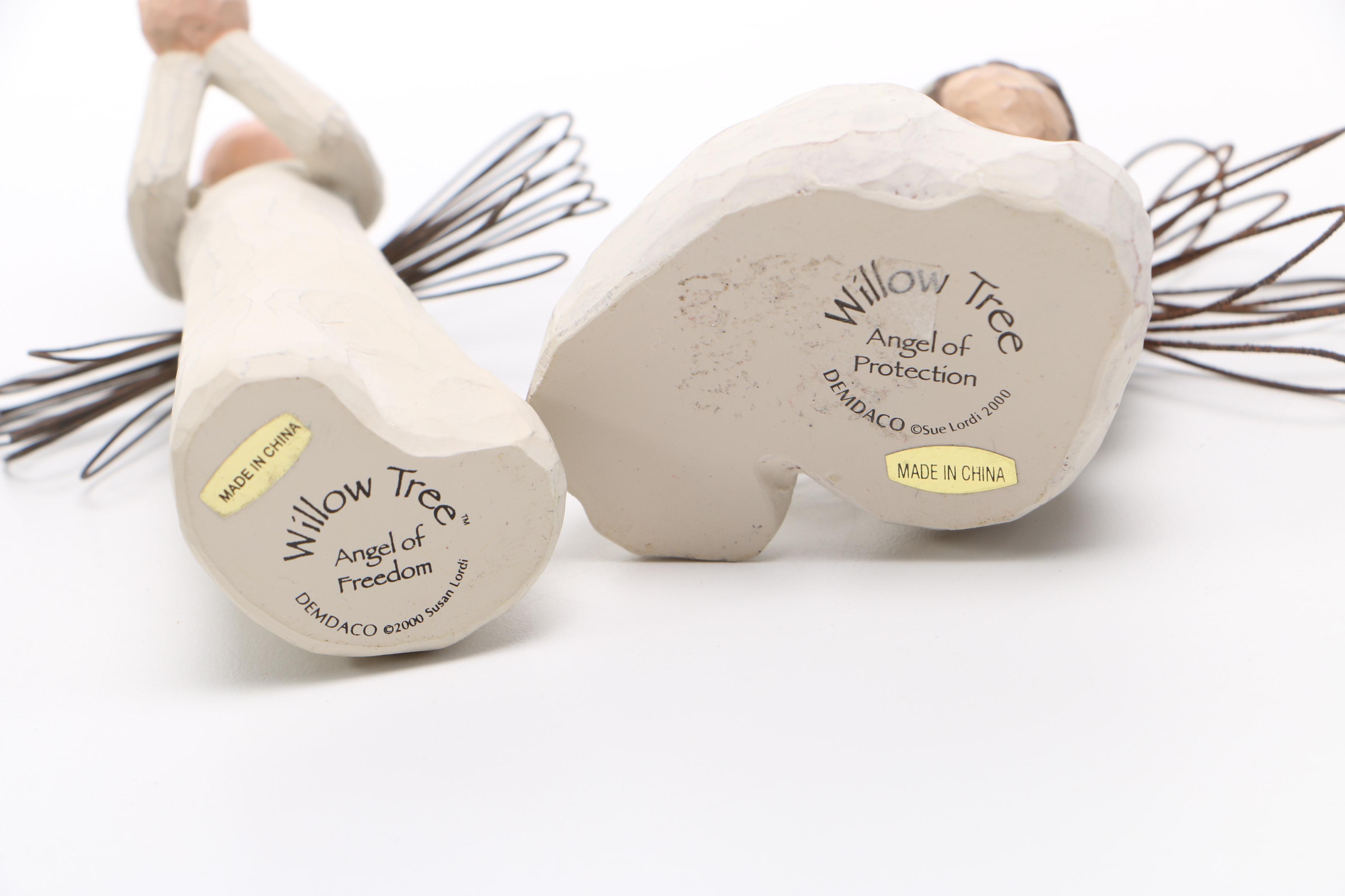 Collection of Willow Tree Wood Carved Figurines