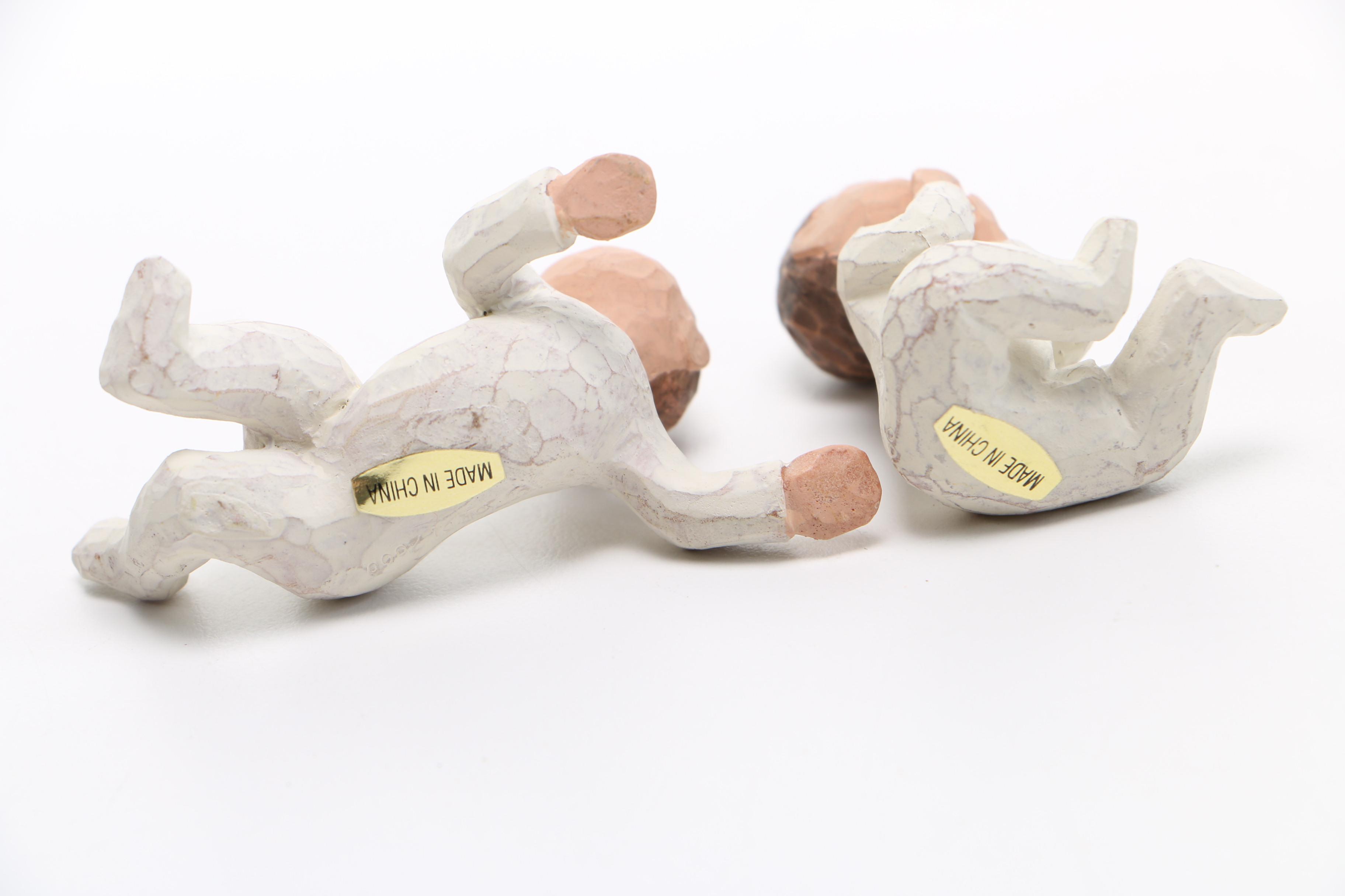 Collection of Willow Tree Wood Carved Figurines