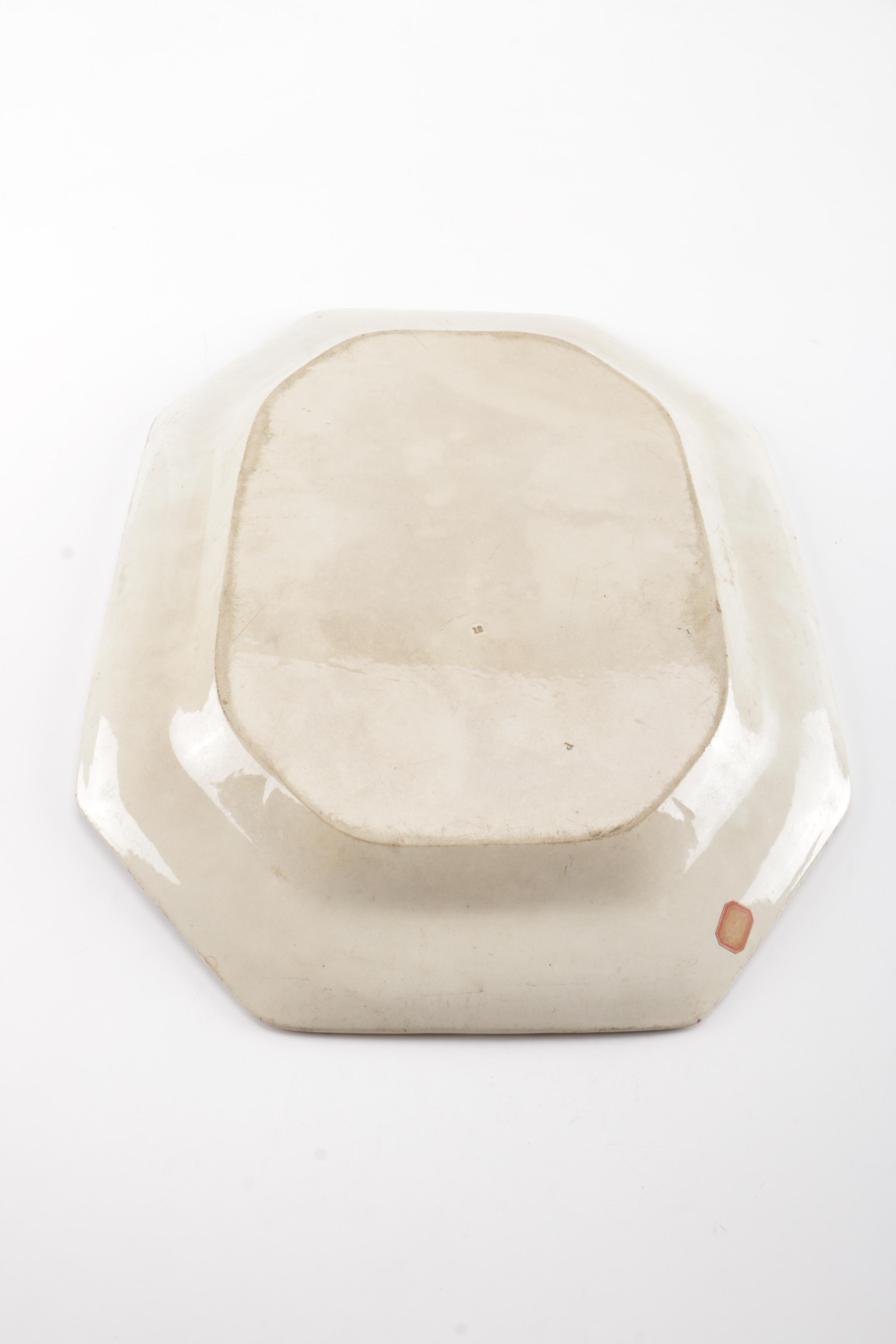 Antique Romantic Transfer Printed Ironstone Platter Circa 1845-60