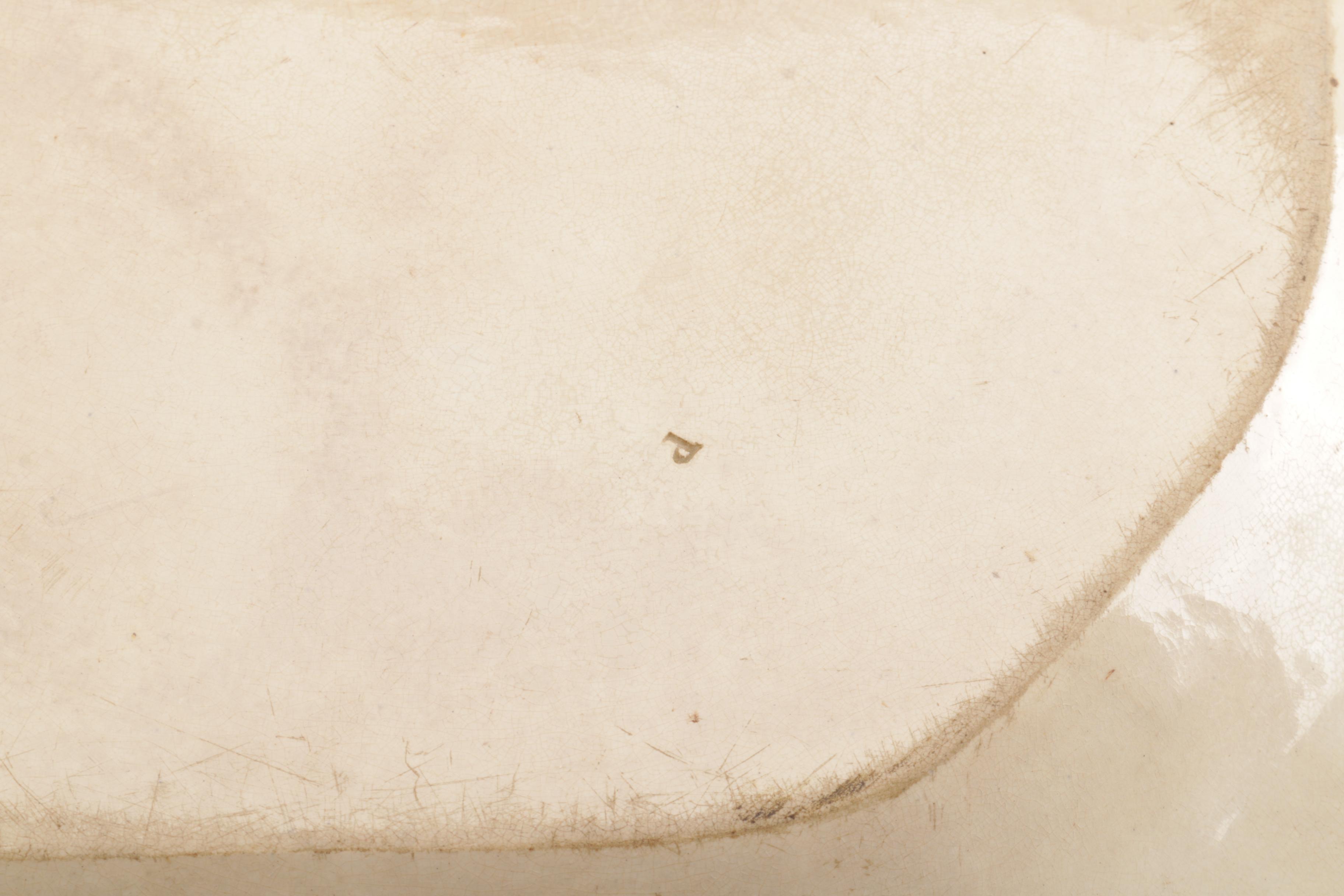 Antique Romantic Transfer Printed Ironstone Platter Circa 1845-60