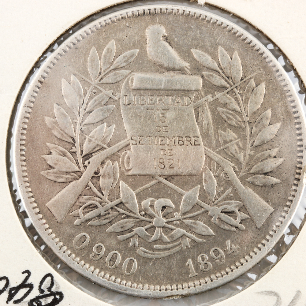1894 Silver Guatemalan Peso