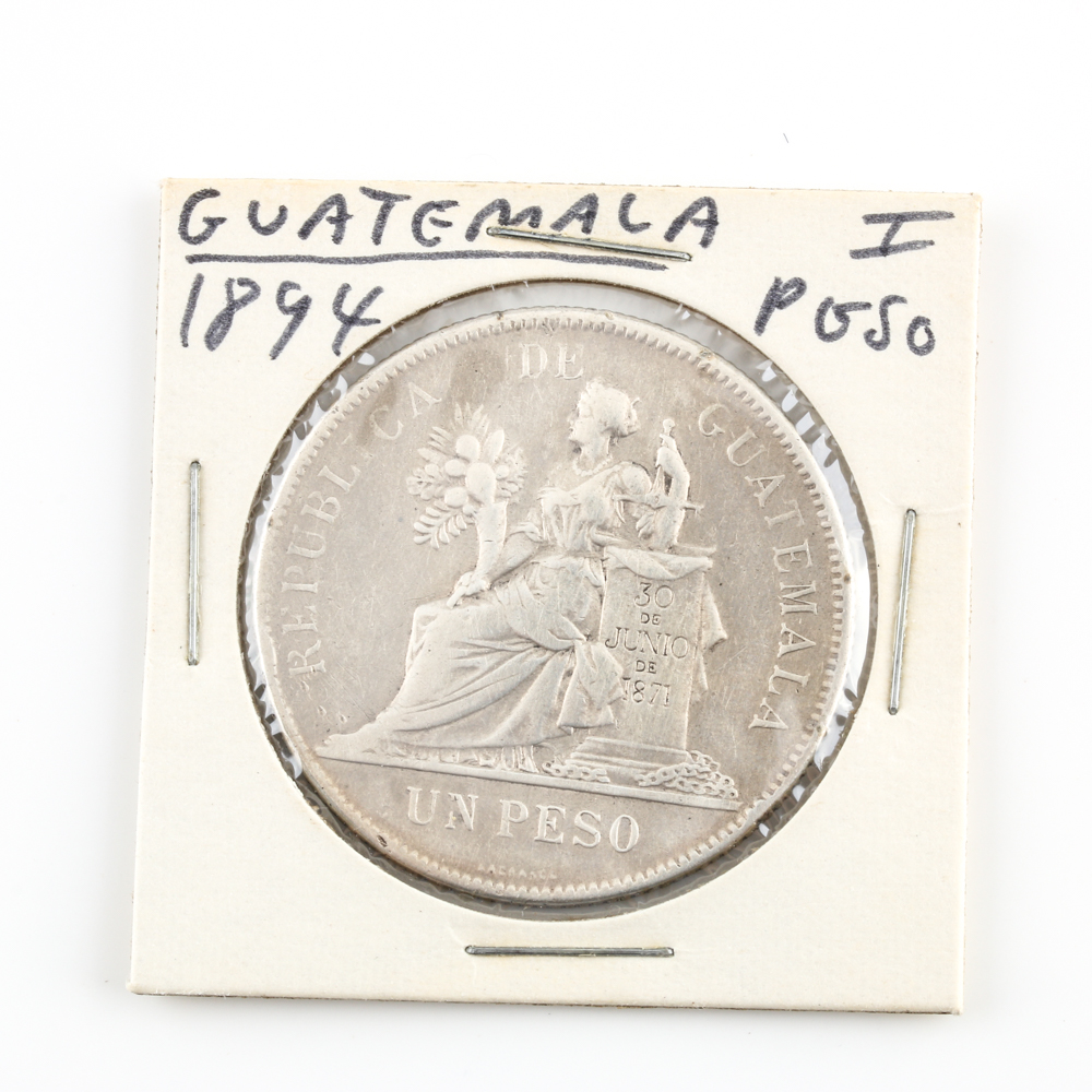 1894 Silver Guatemalan Peso