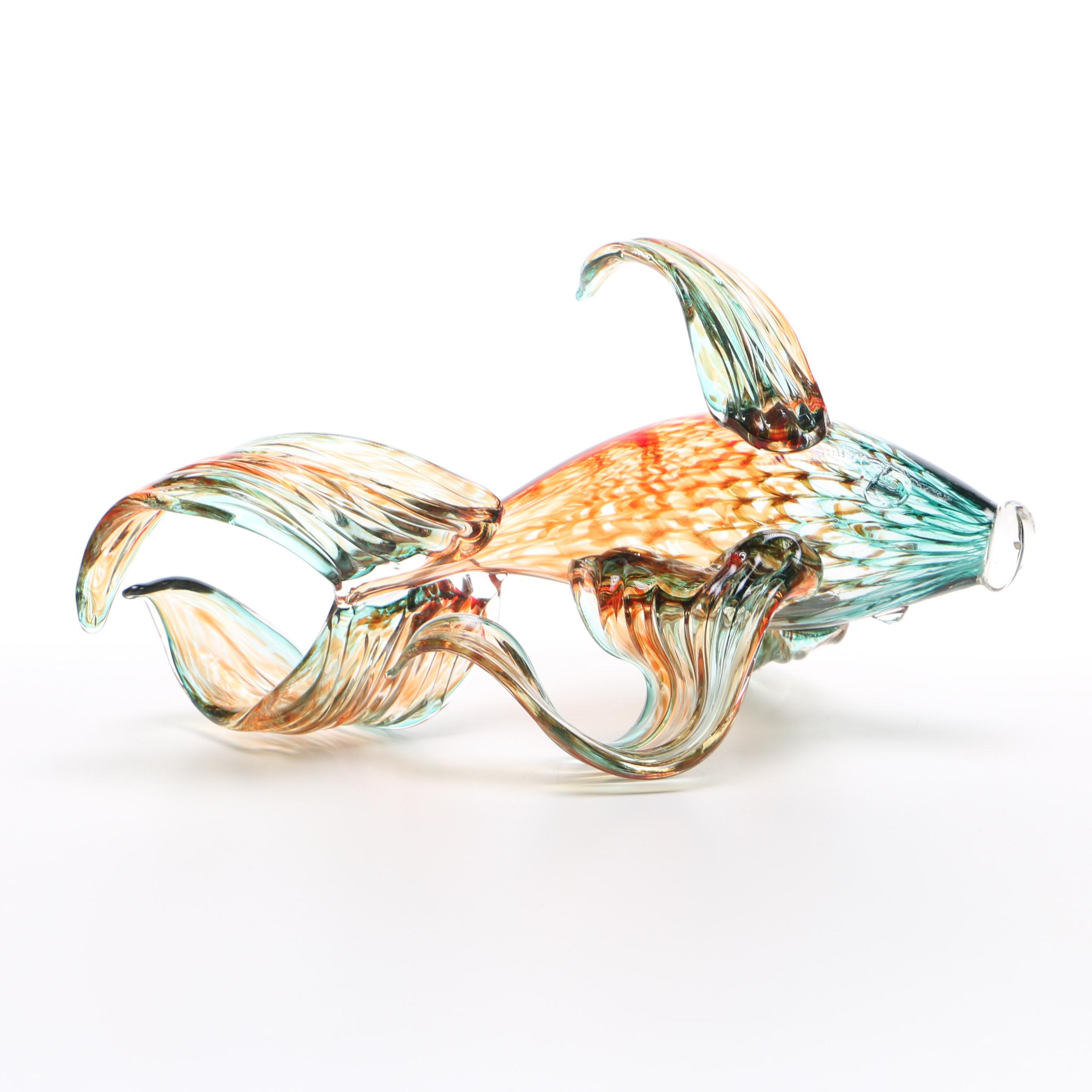 Contemporary Hand Blown Art Glass Fish