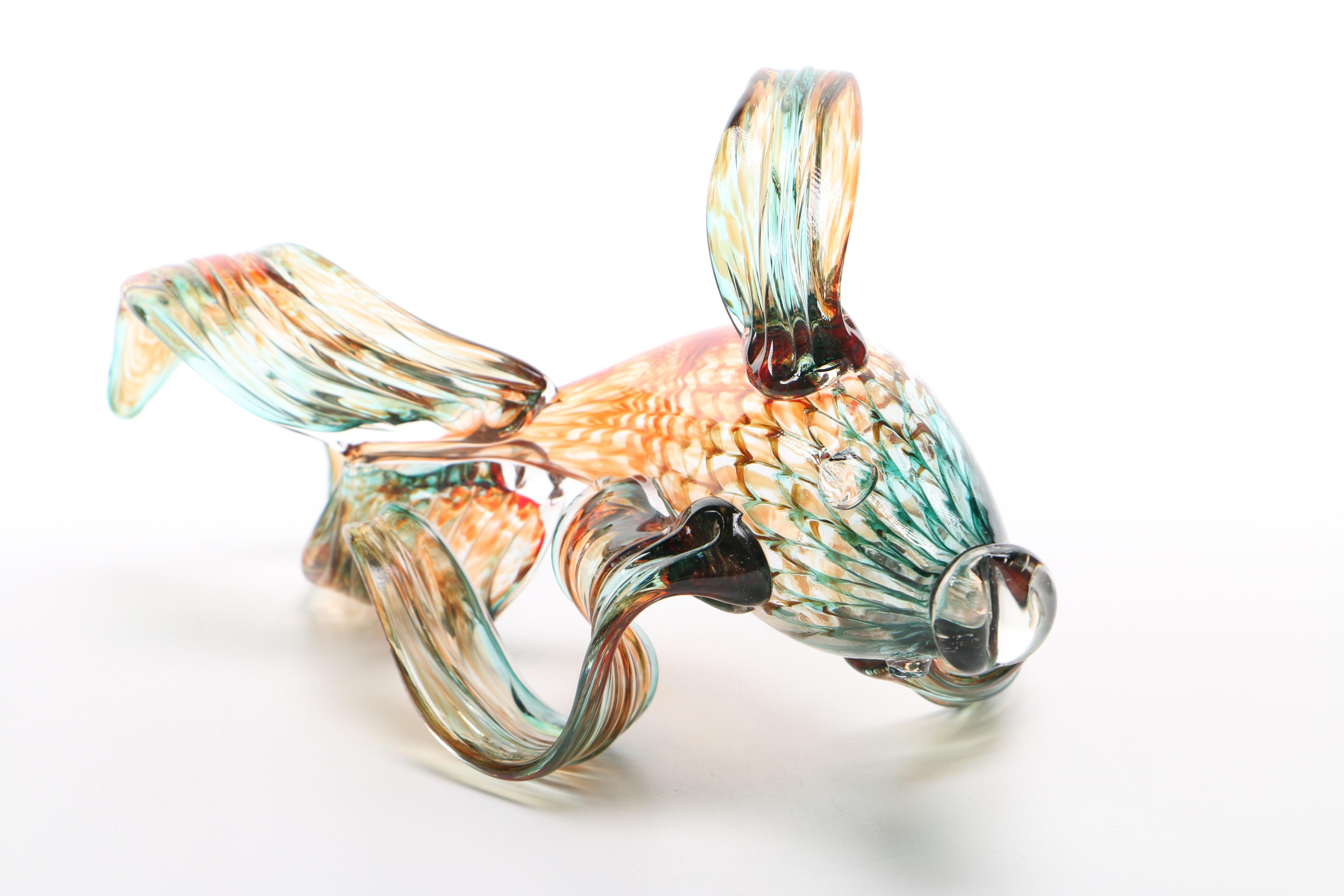 Contemporary Hand Blown Art Glass Fish