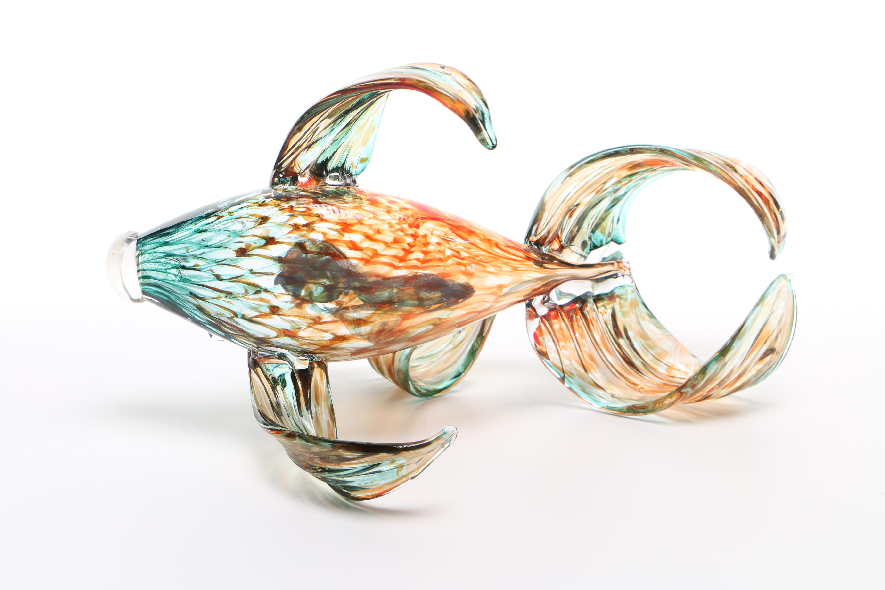 Contemporary Hand Blown Art Glass Fish